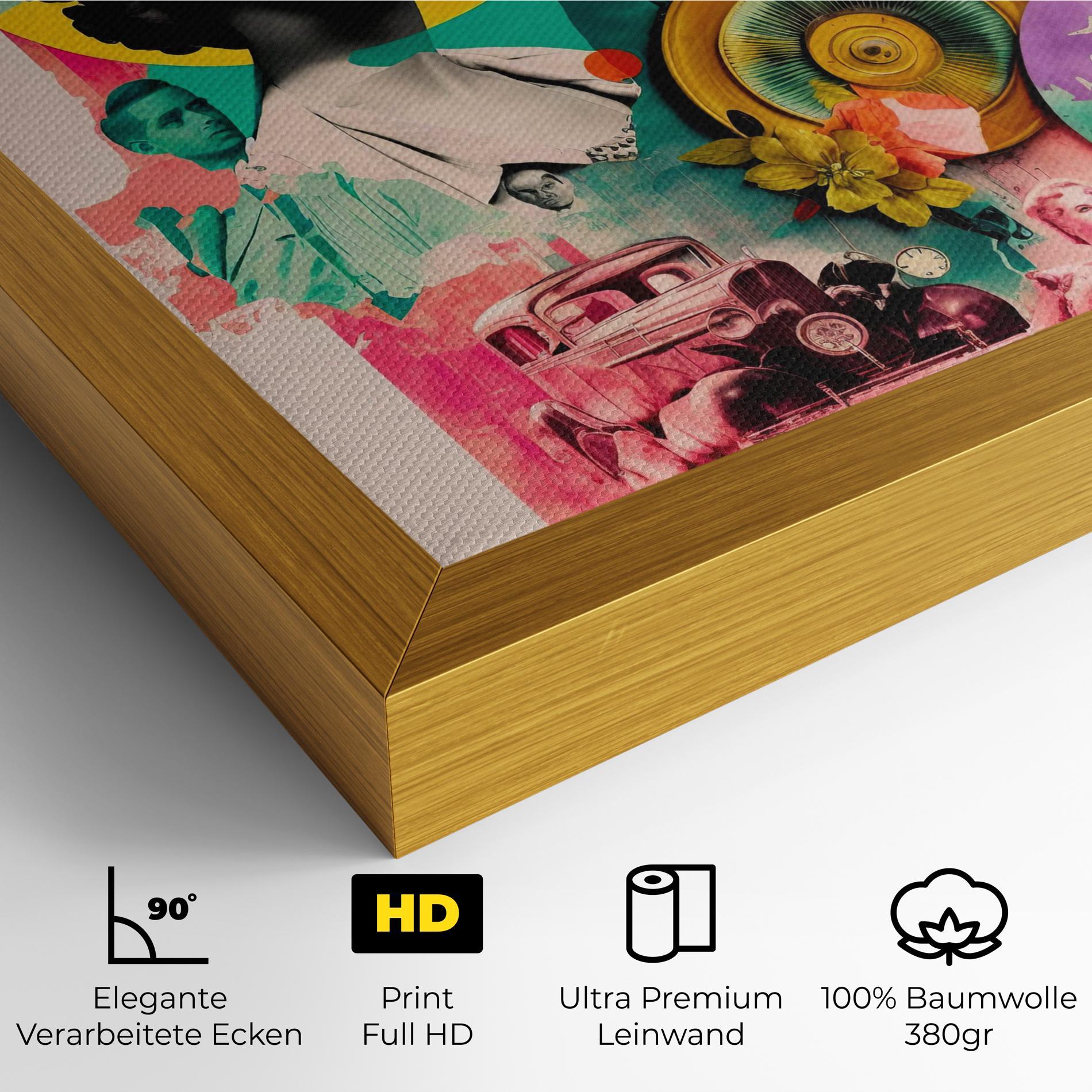 Leinwandbild 60s Retro Collage mockup 4