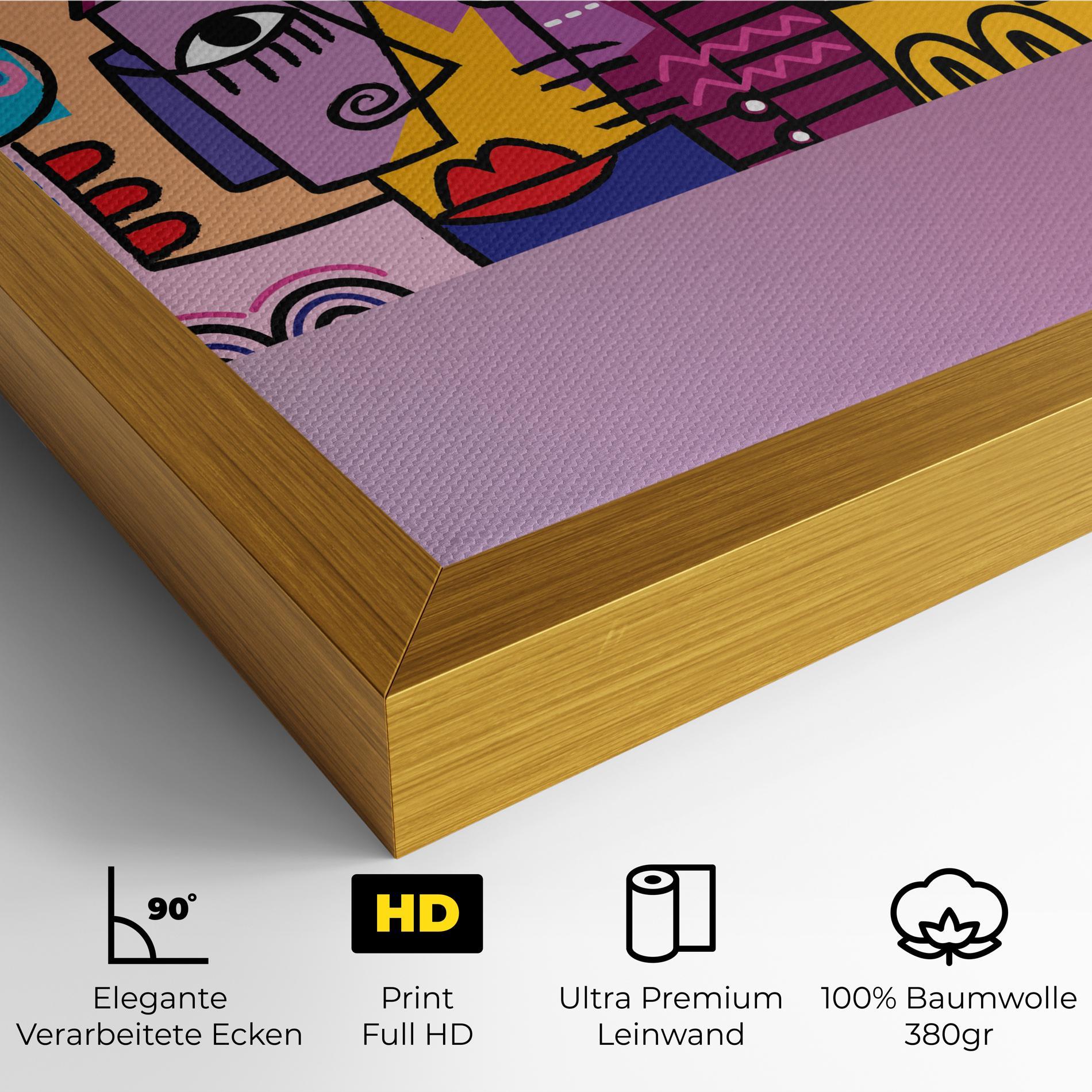 Leinwandbild Face Group Purple mockup 4