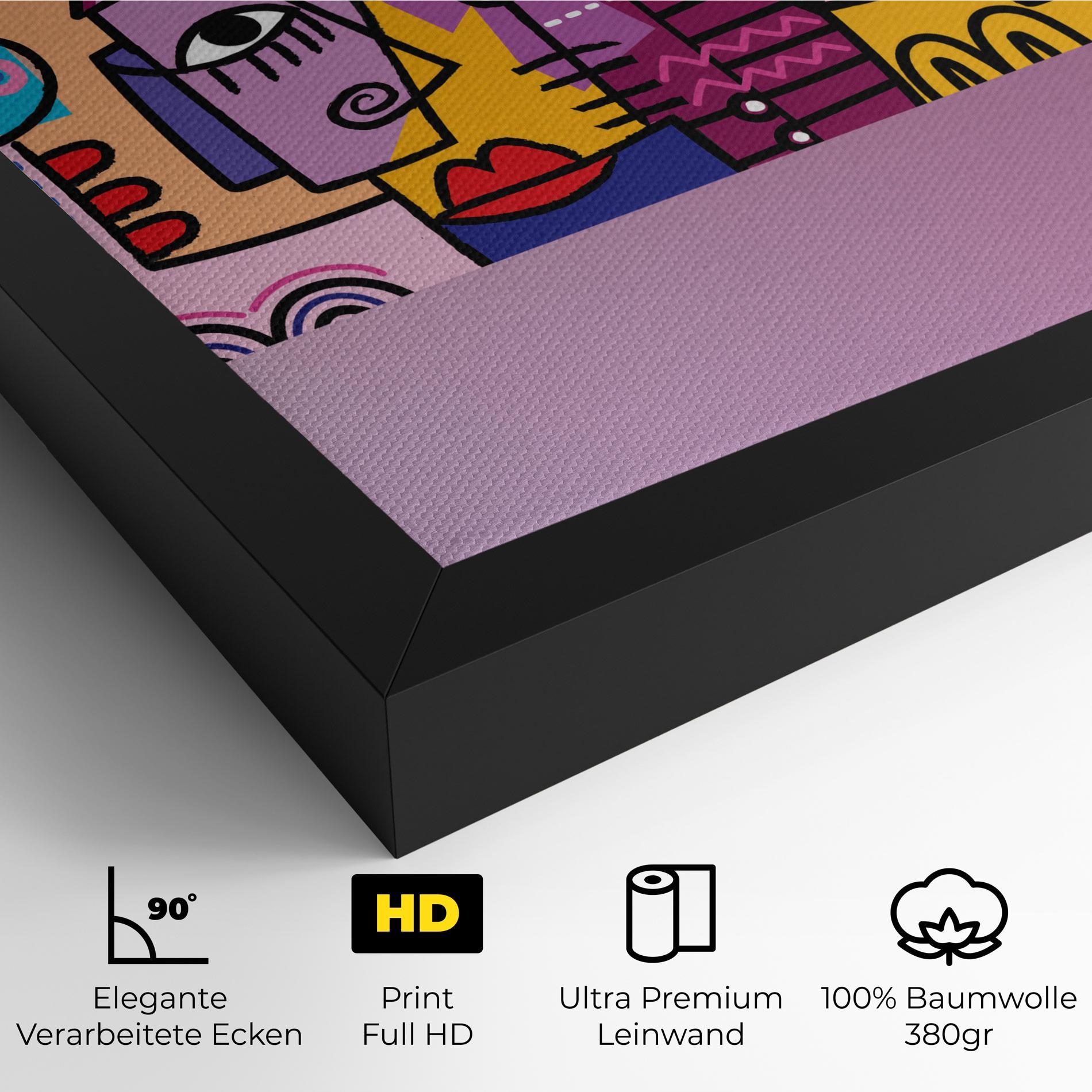 Leinwandbild Face Group Purple mockup 4