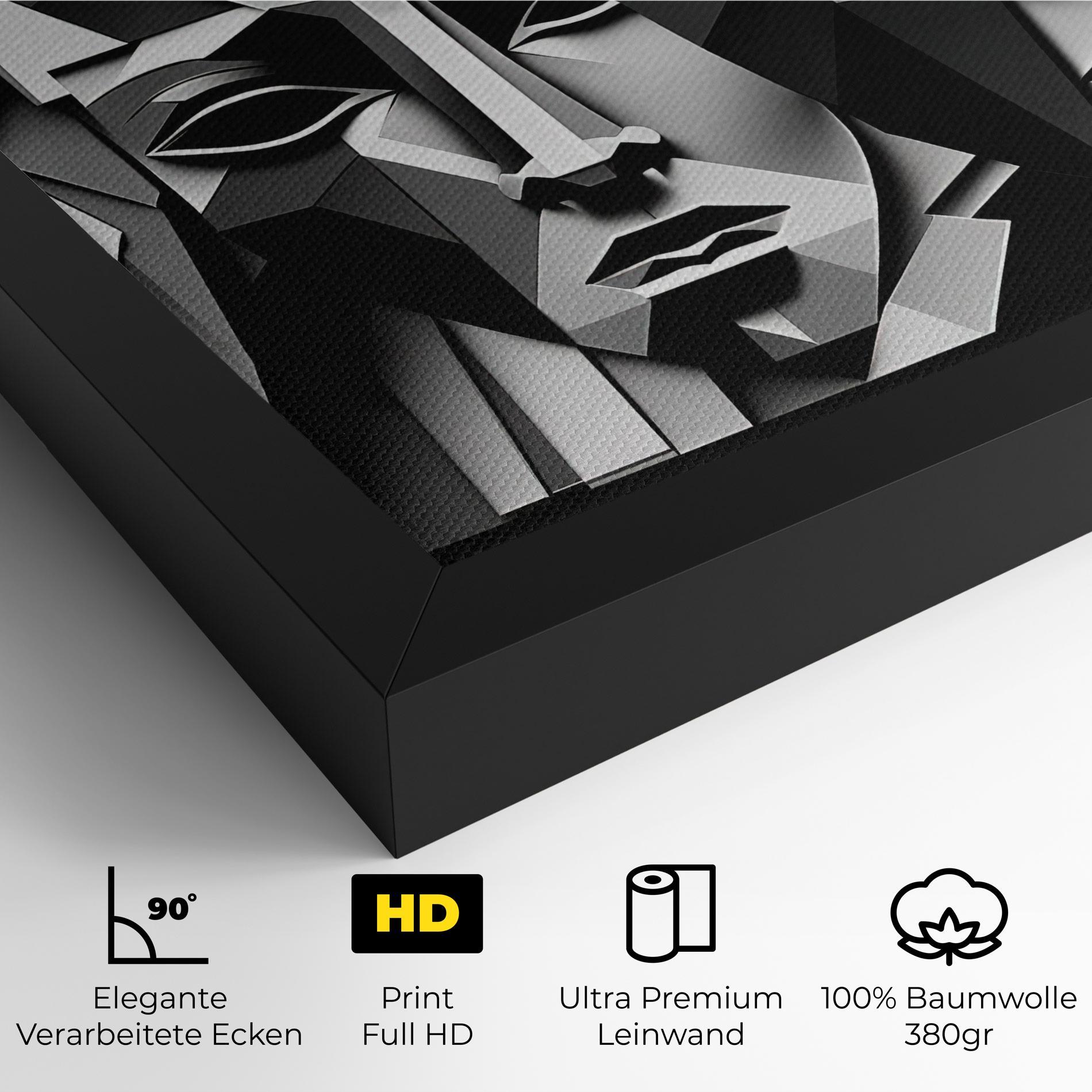 Leinwandbild Grey Faces Collage mockup 4