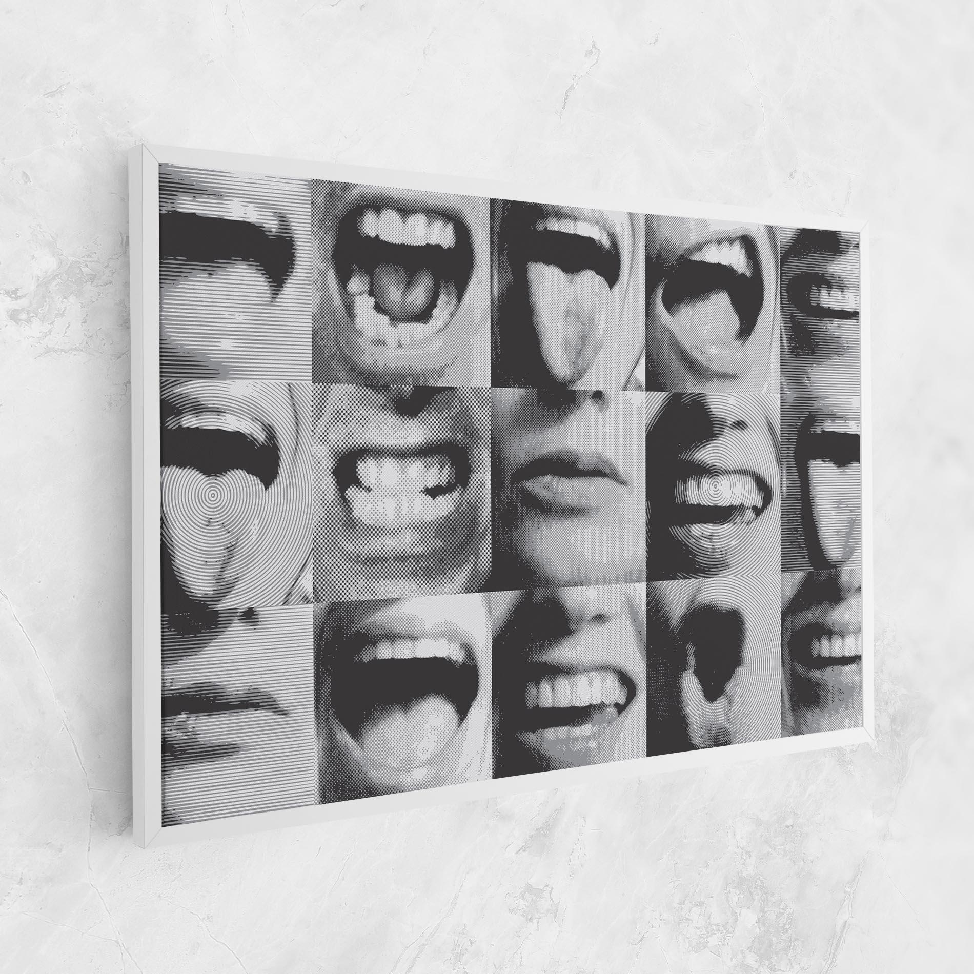 Leinwandbild Grey Mouth Collage mockup 1