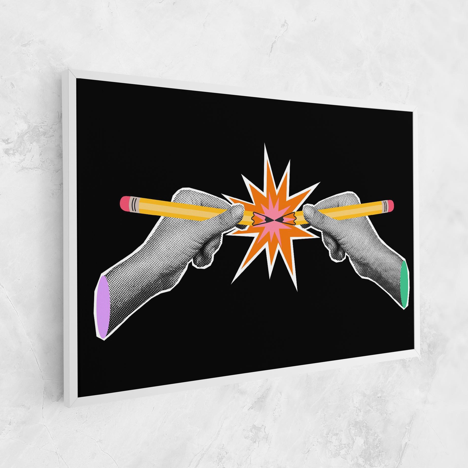 Leinwandbild Pencil Hand mockup 1