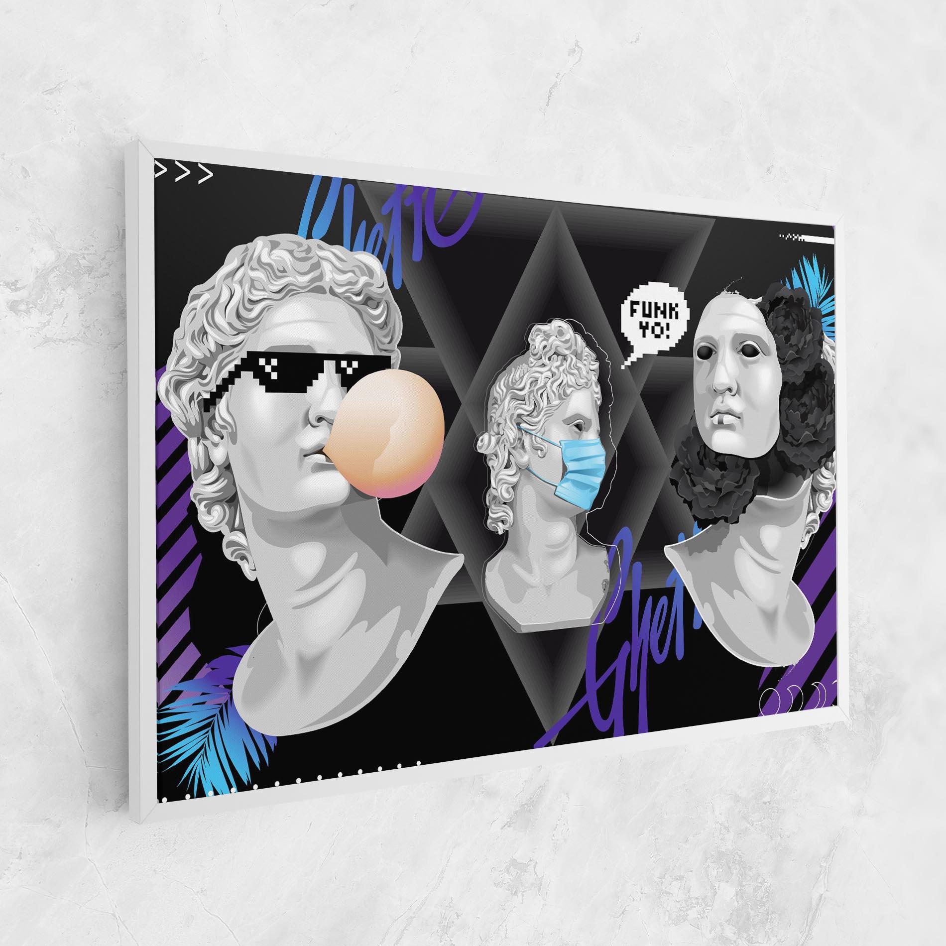 Leinwandbild Statue Mask mockup 1