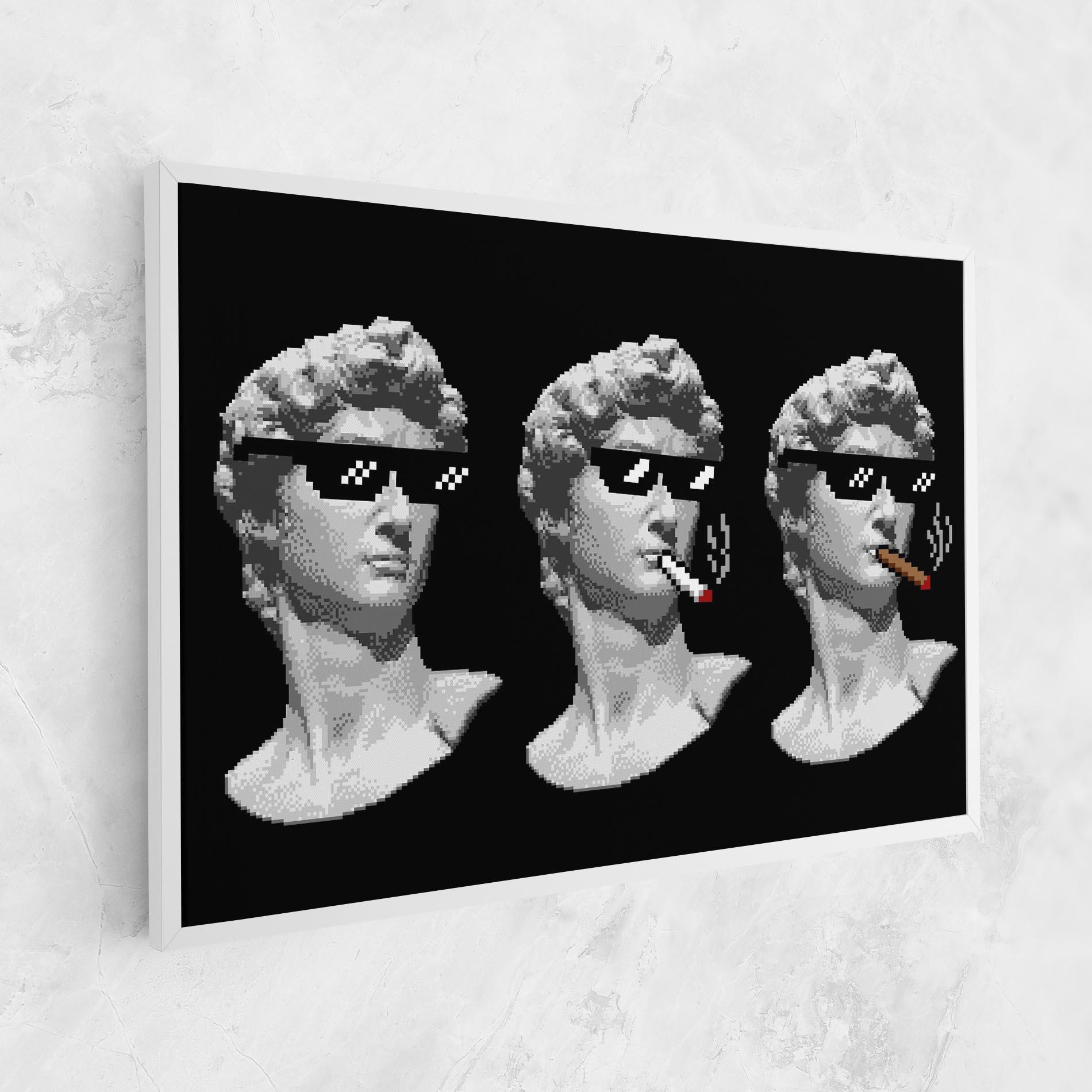 Leinwandbild Statue Smoking mockup 1