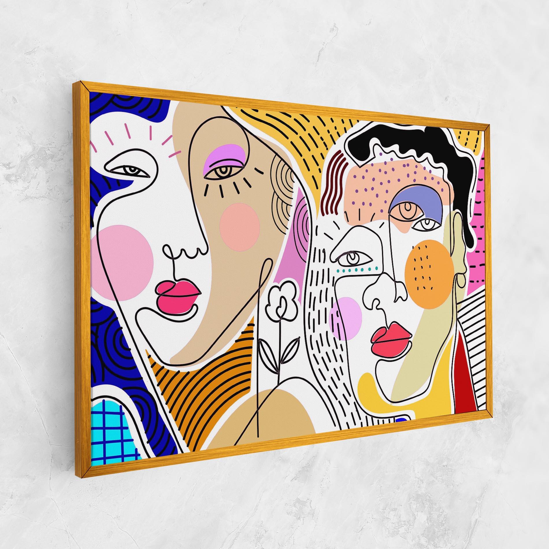 Leinwandbild Abstract Eye Face mockup 1