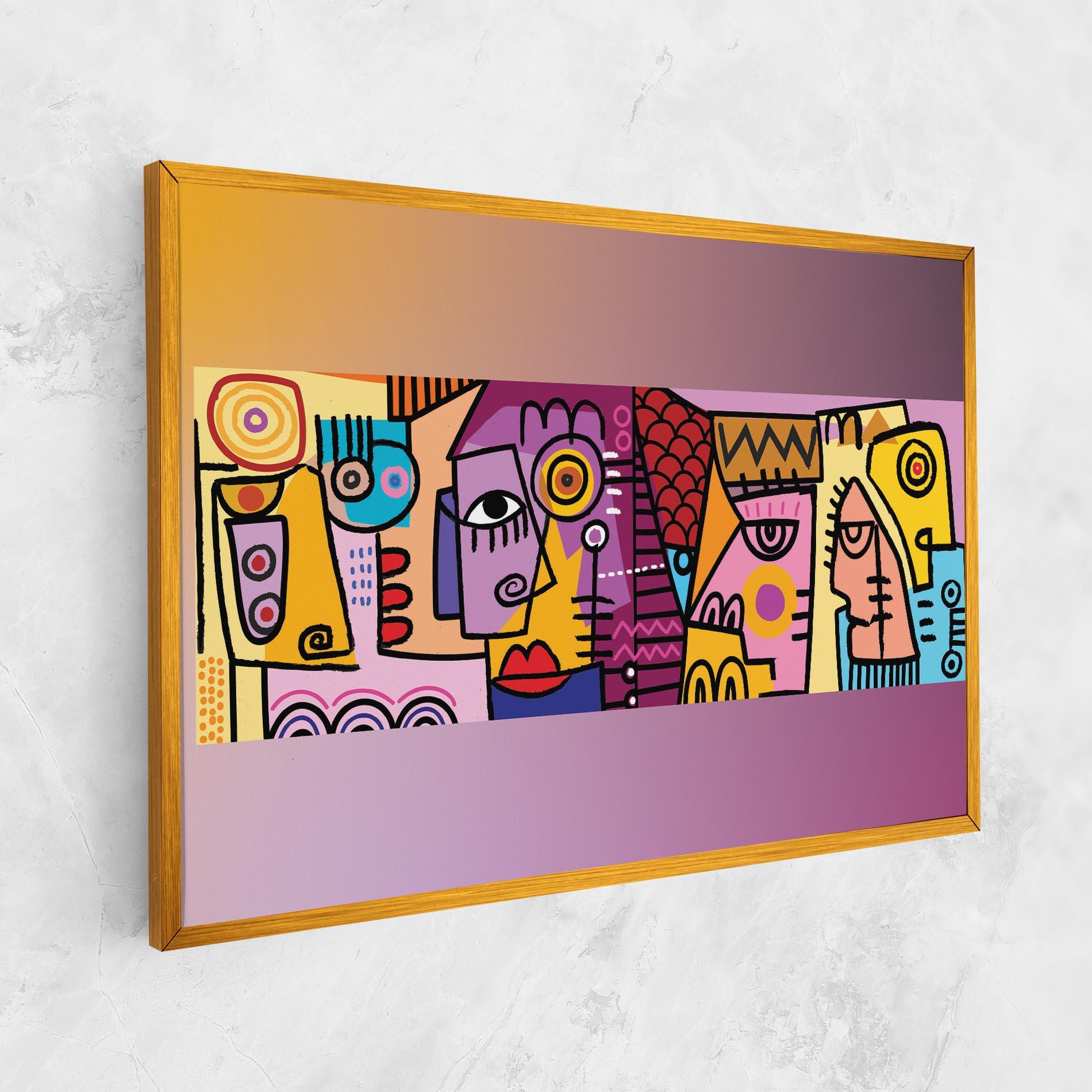 Leinwandbild Face Group Purple mockup 1