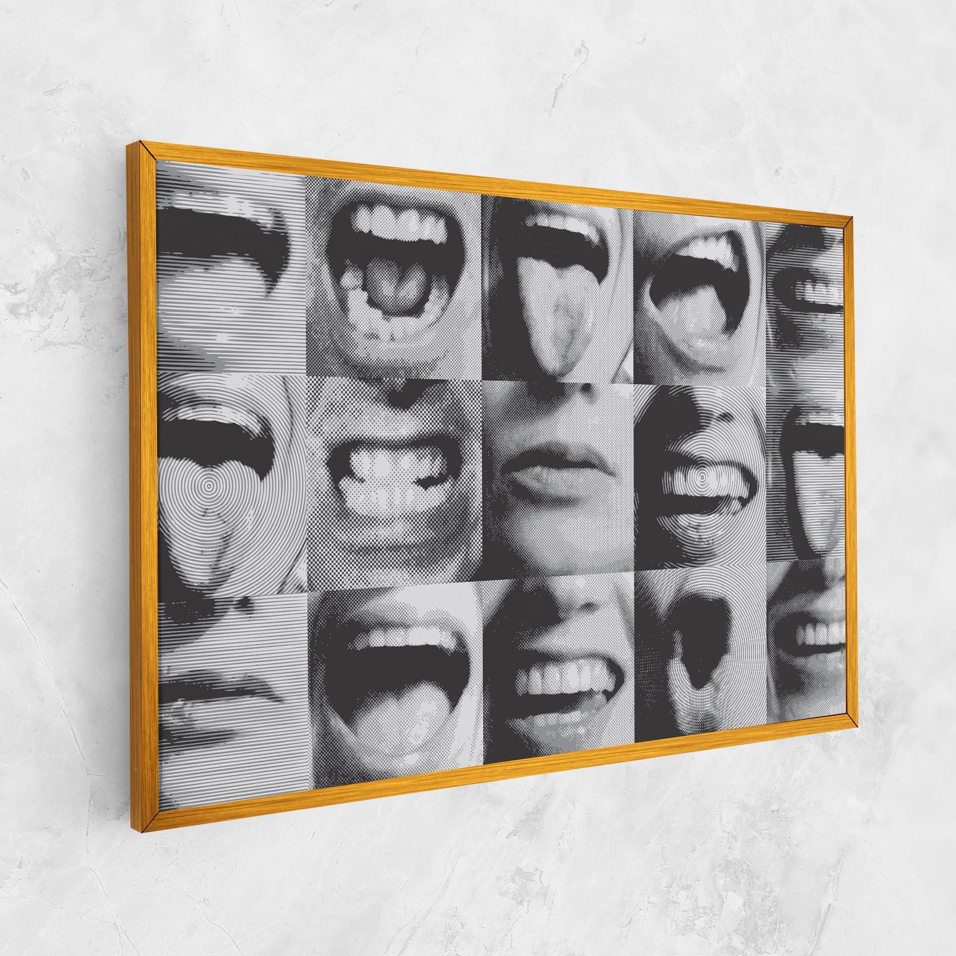 Leinwandbild Grey Mouth Collage mockup 1