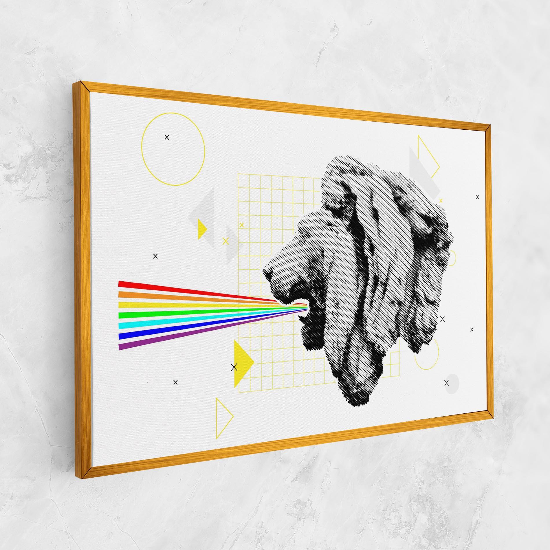 Leinwandbild Lion Collage mockup 1