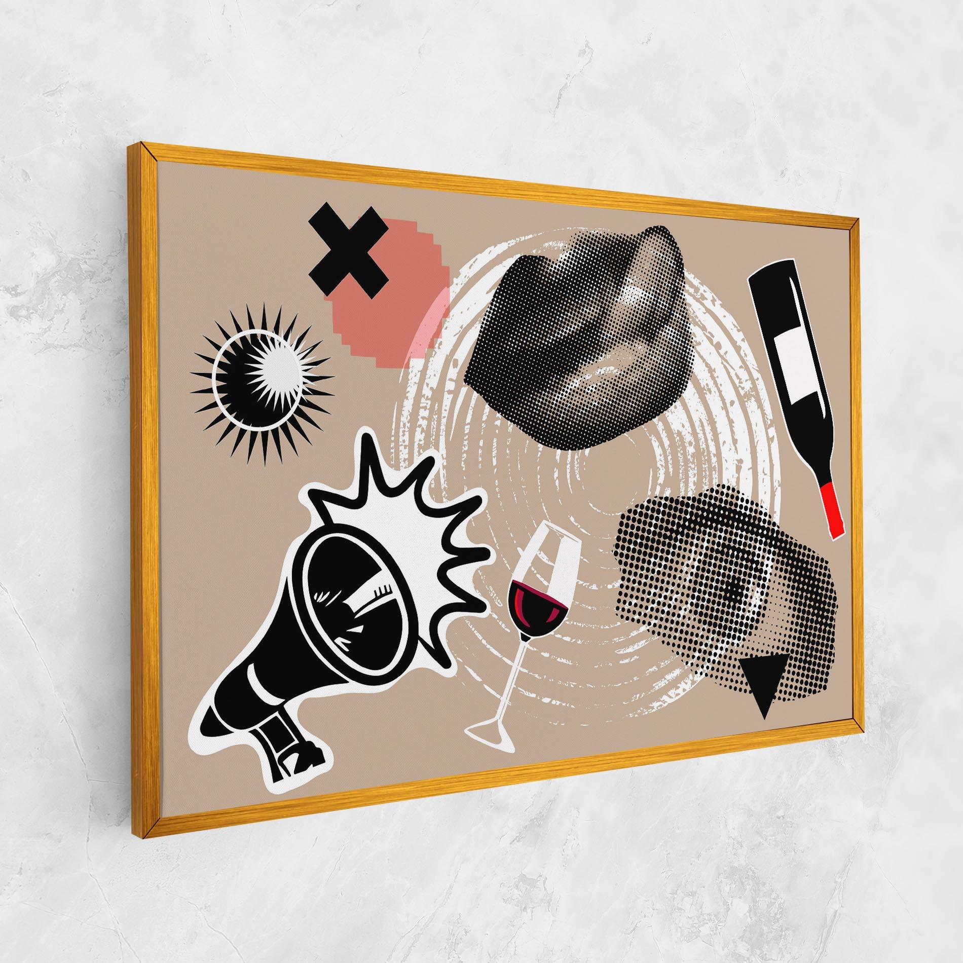 Leinwandbild Lips Mouth Collage mockup 1