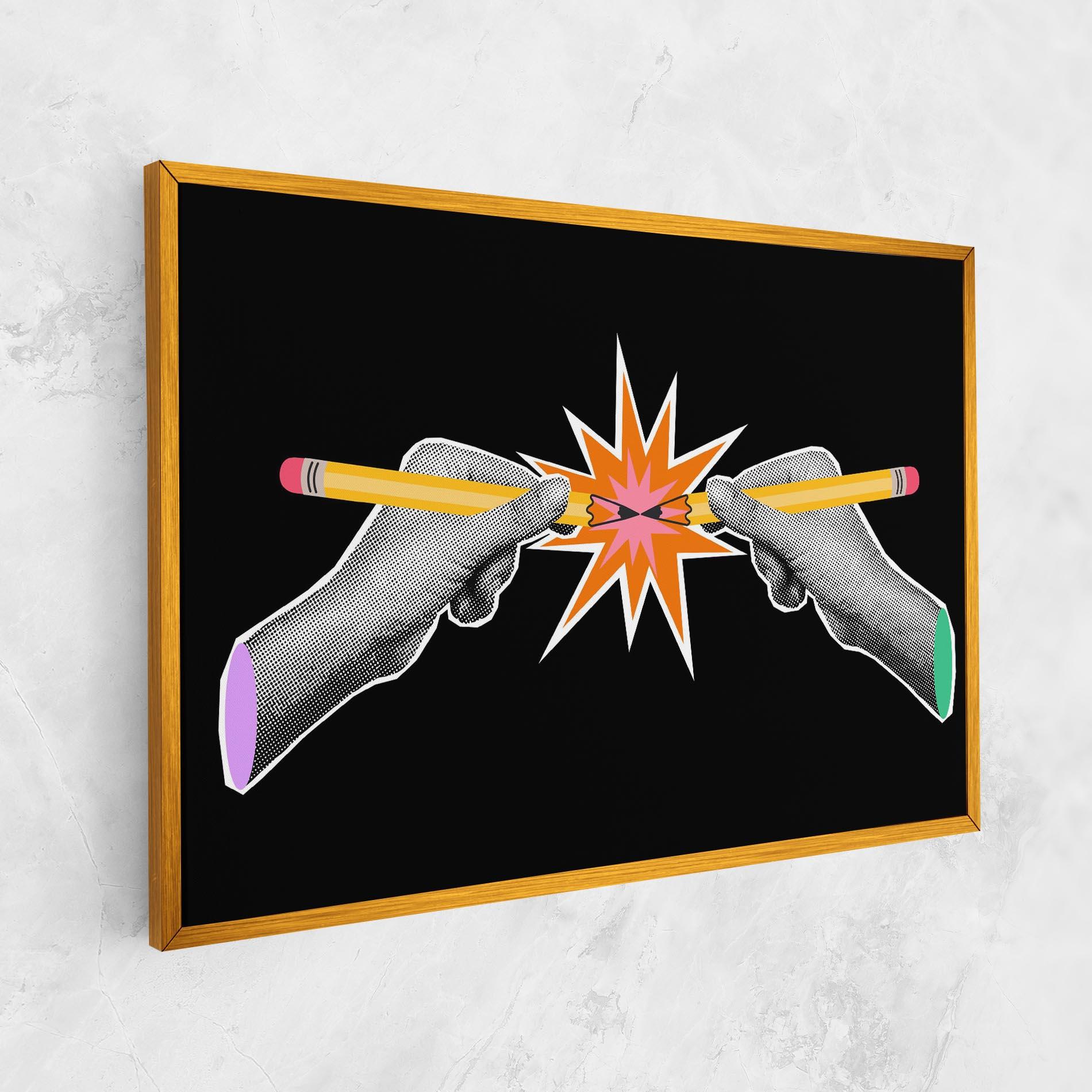 Leinwandbild Pencil Hand mockup 1