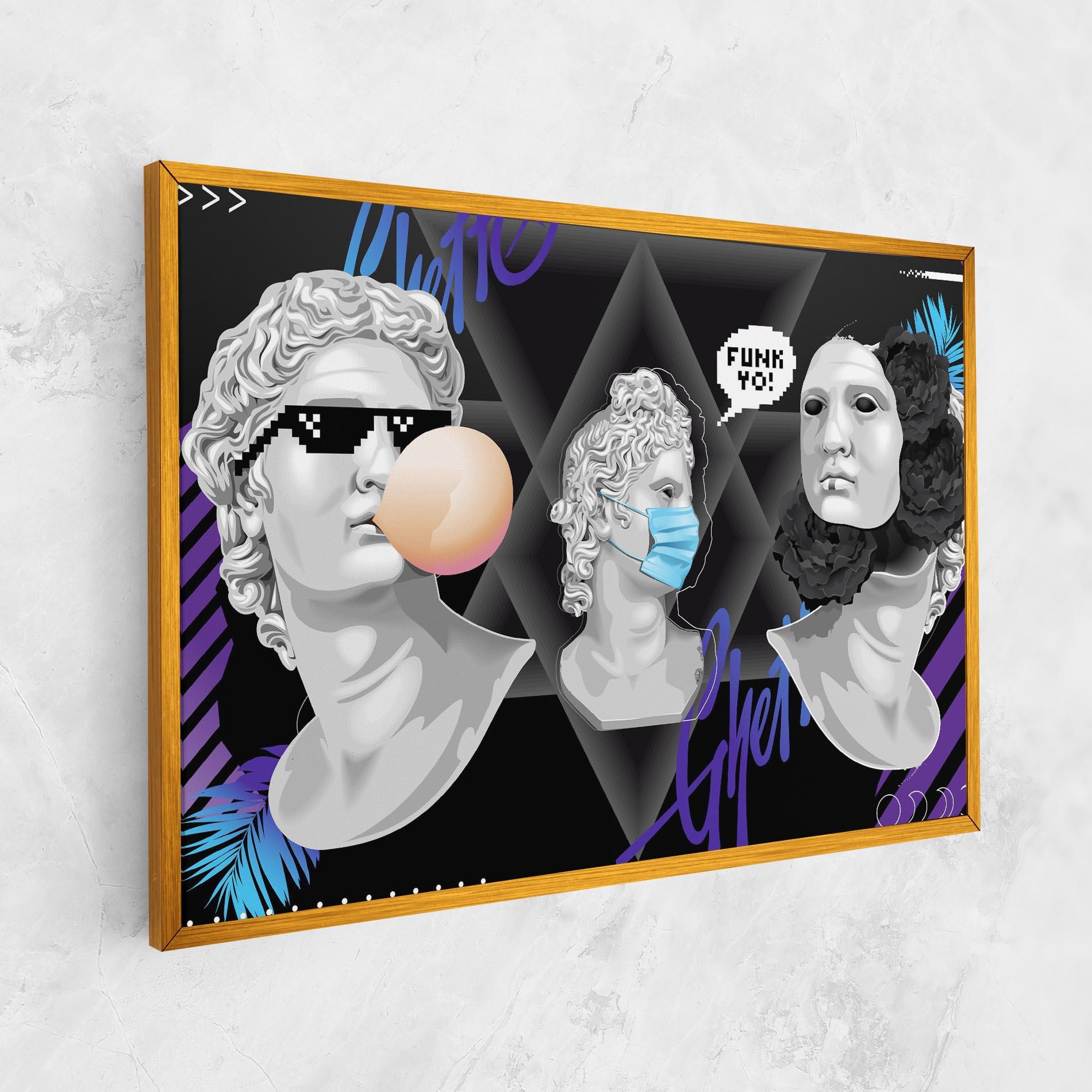 Leinwandbild Statue Mask mockup 1