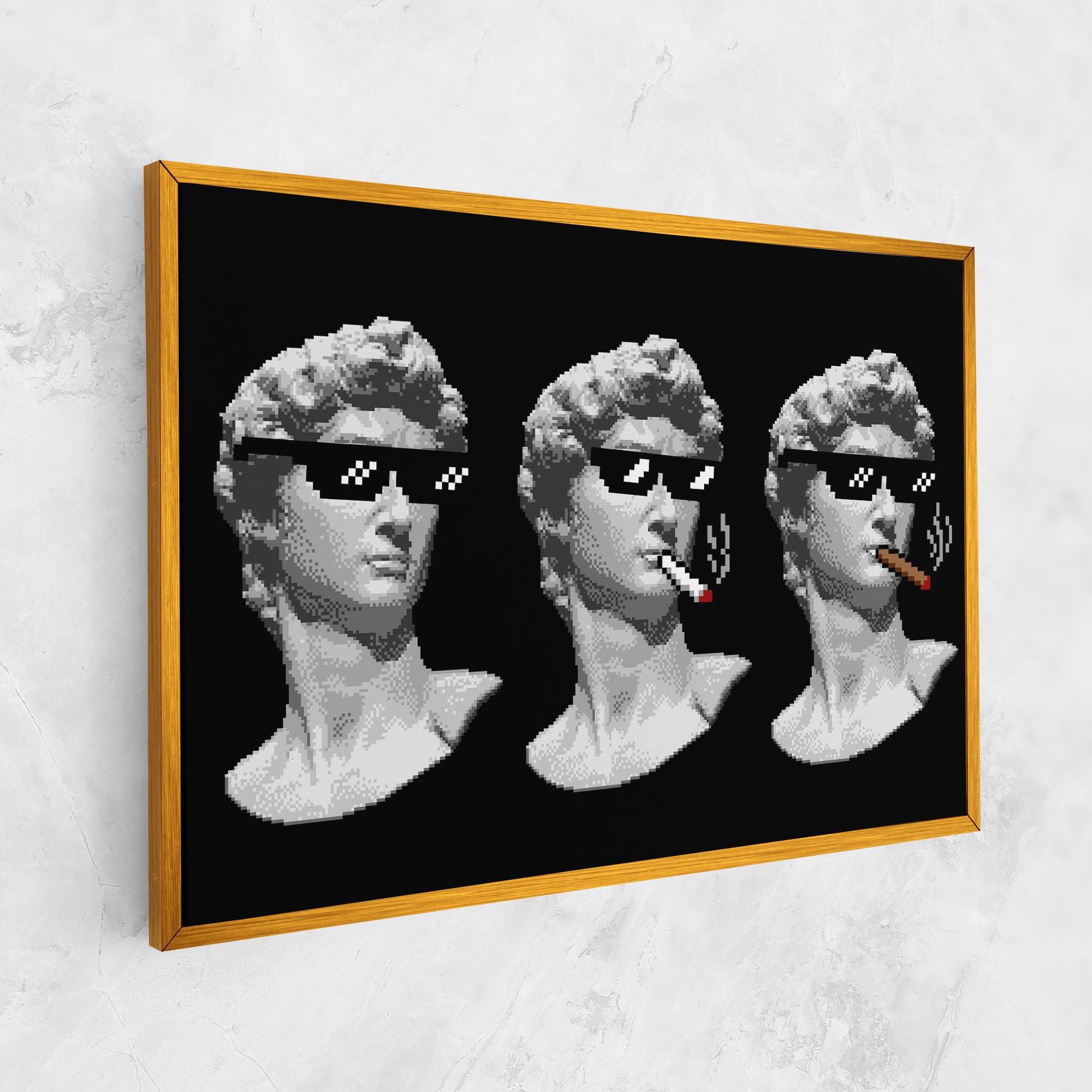 Leinwandbild Statue Smoking mockup 1