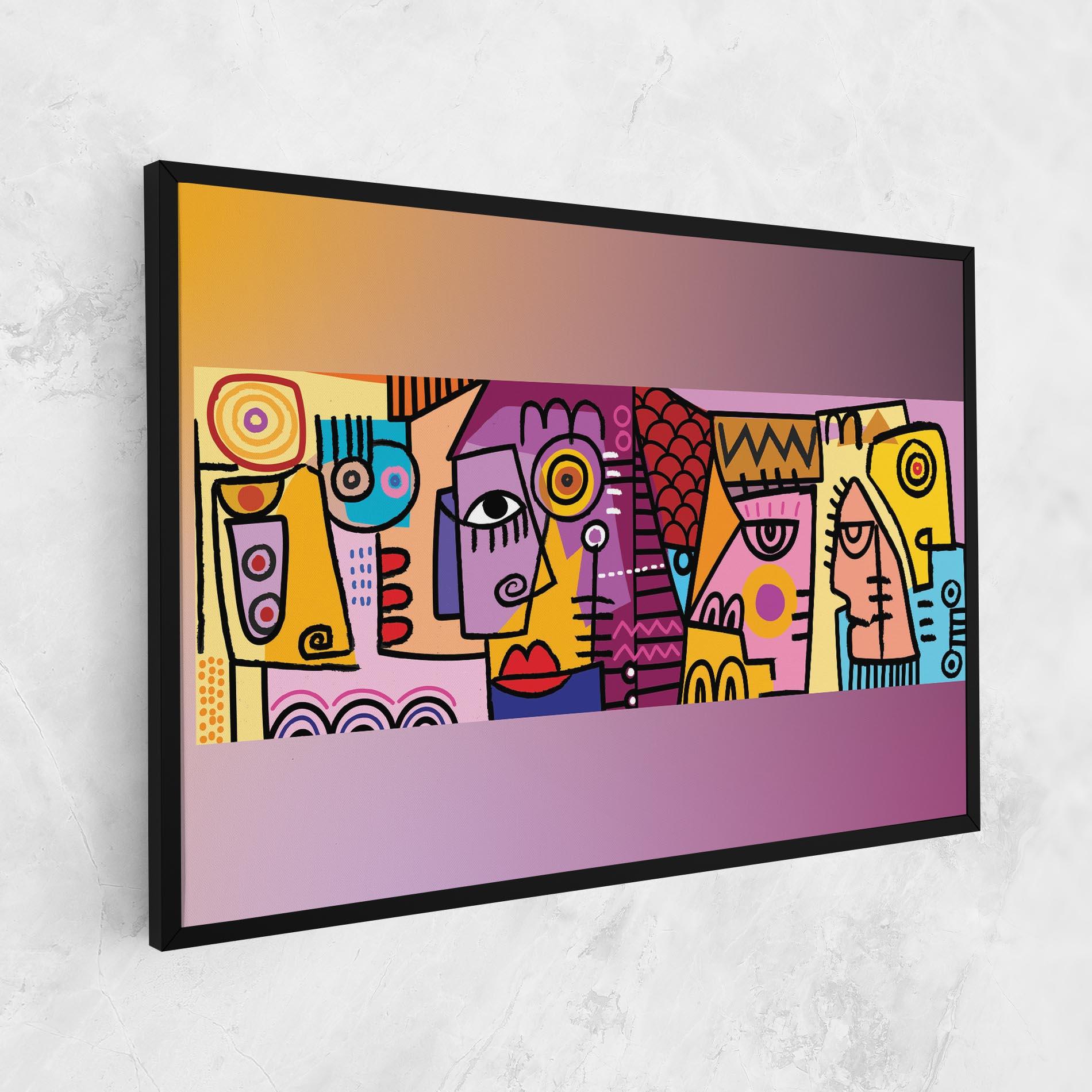 Leinwandbild Face Group Purple mockup 1