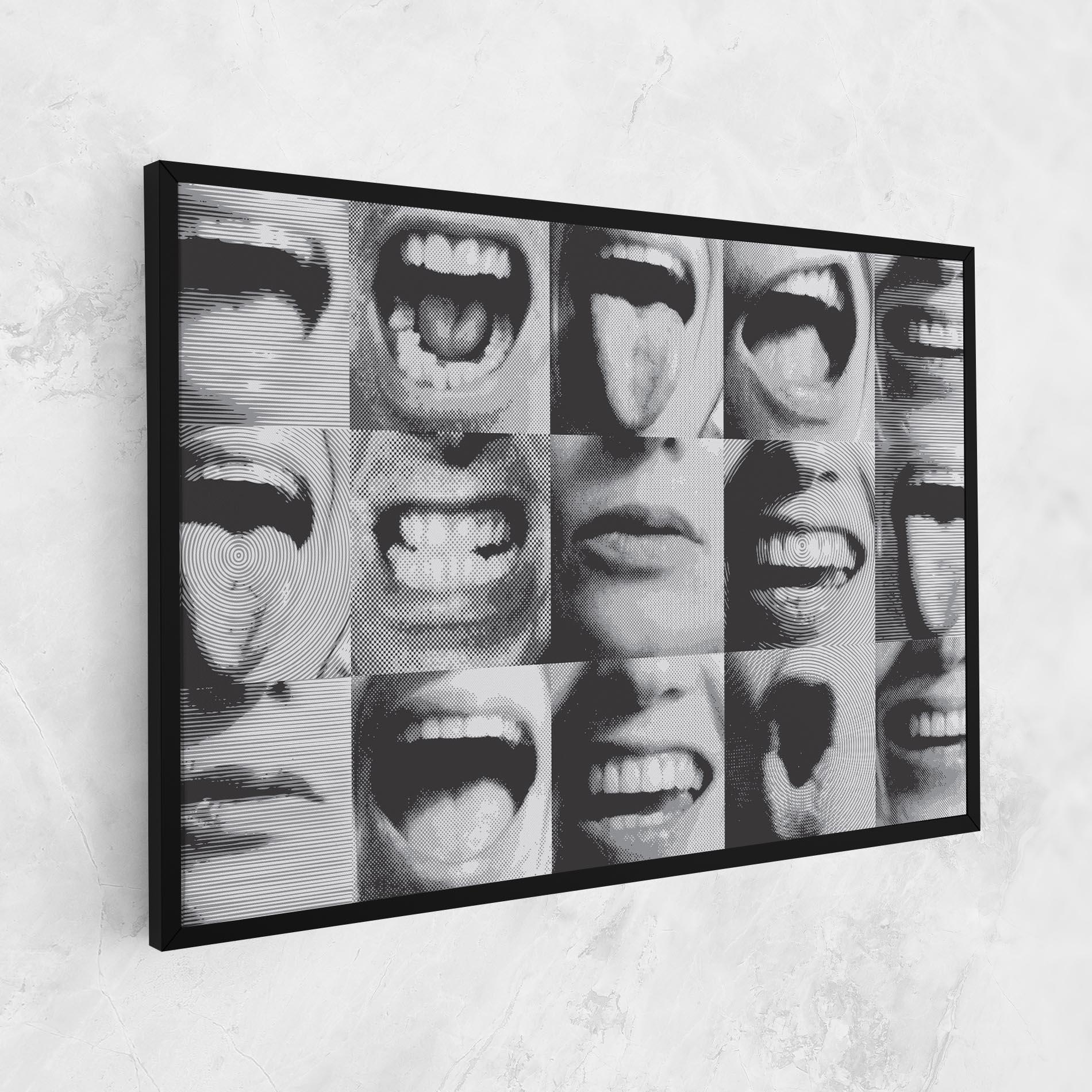 Leinwandbild Grey Mouth Collage mockup 1