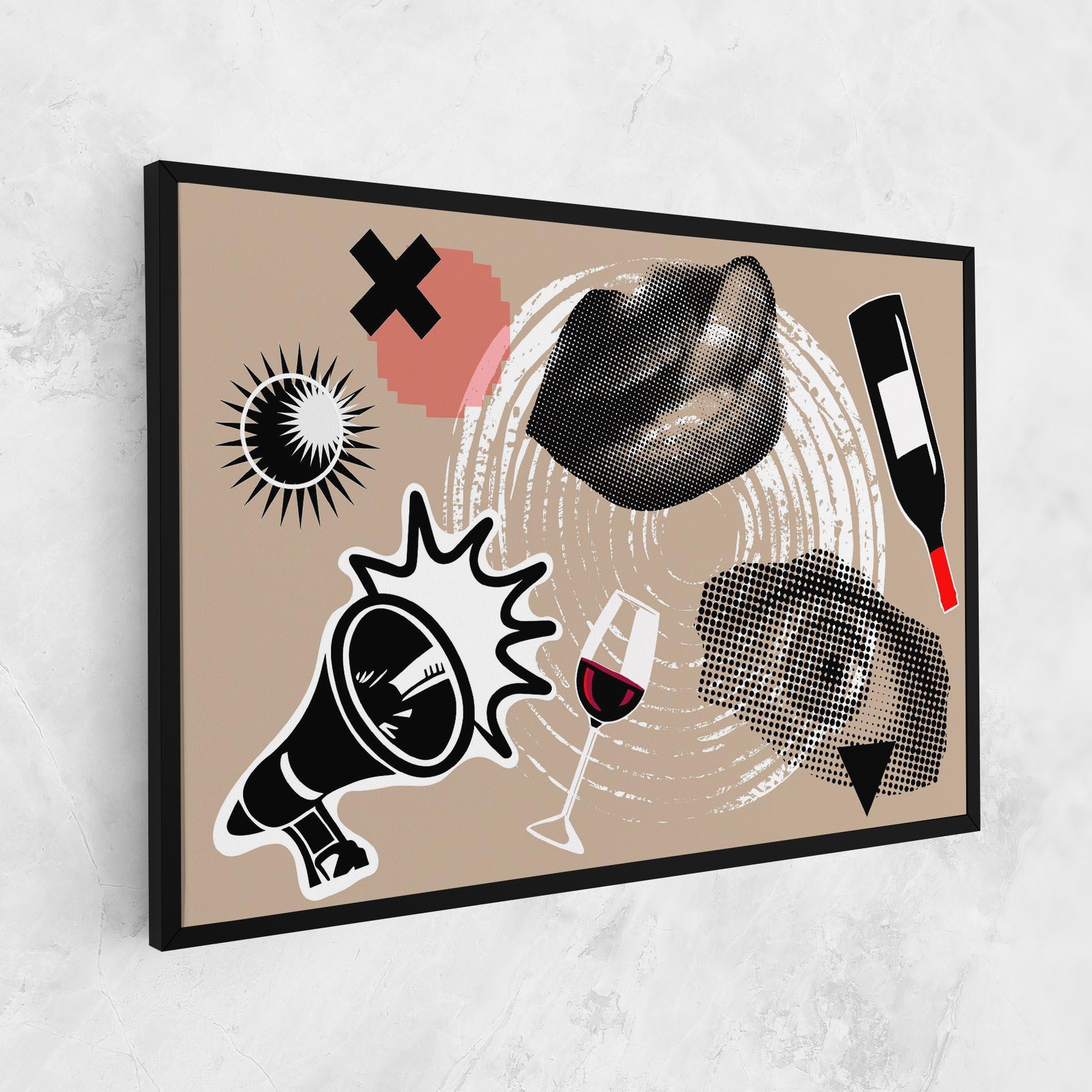 Leinwandbild Lips Mouth Collage mockup 1