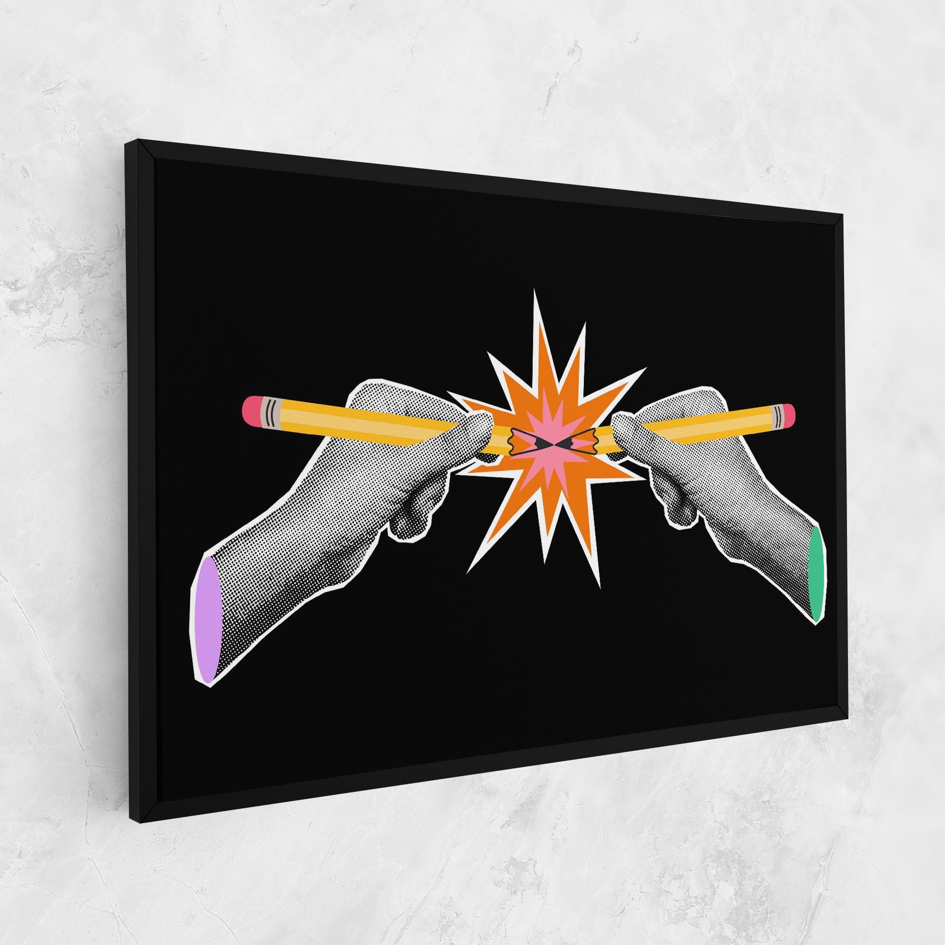 Leinwandbild Pencil Hand mockup 1