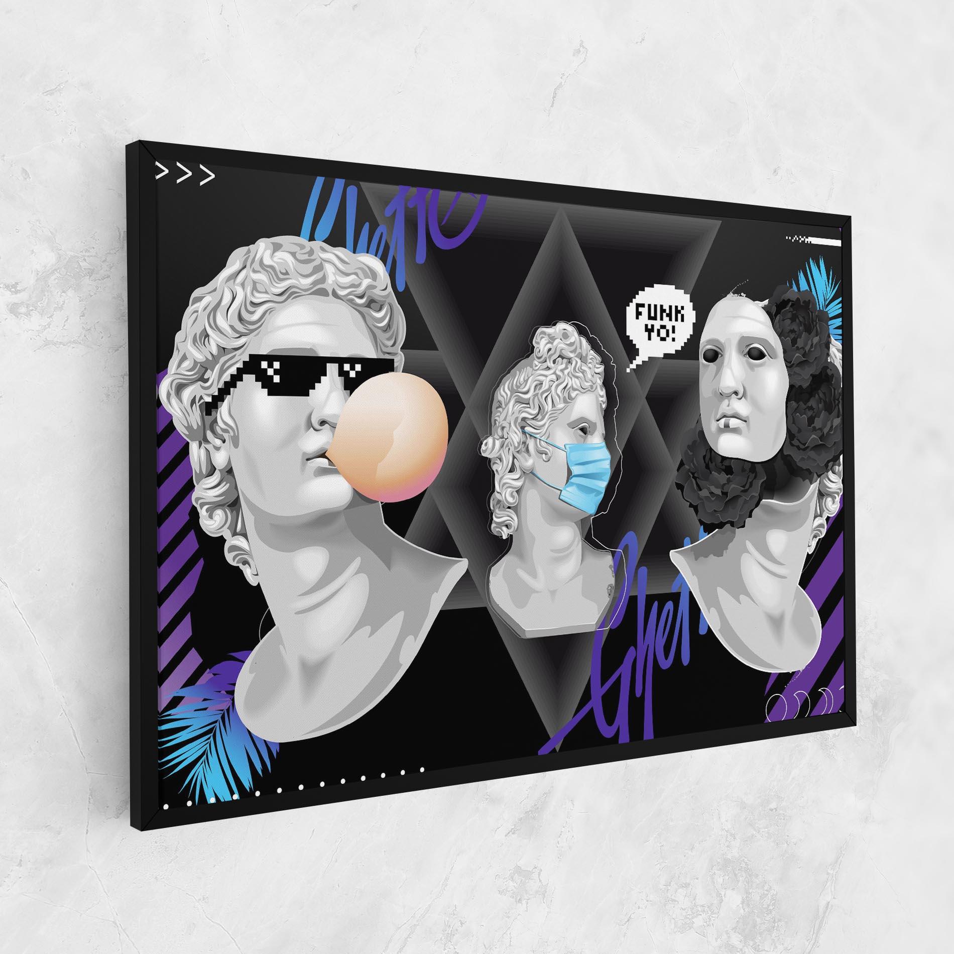 Leinwandbild Statue Mask mockup 1