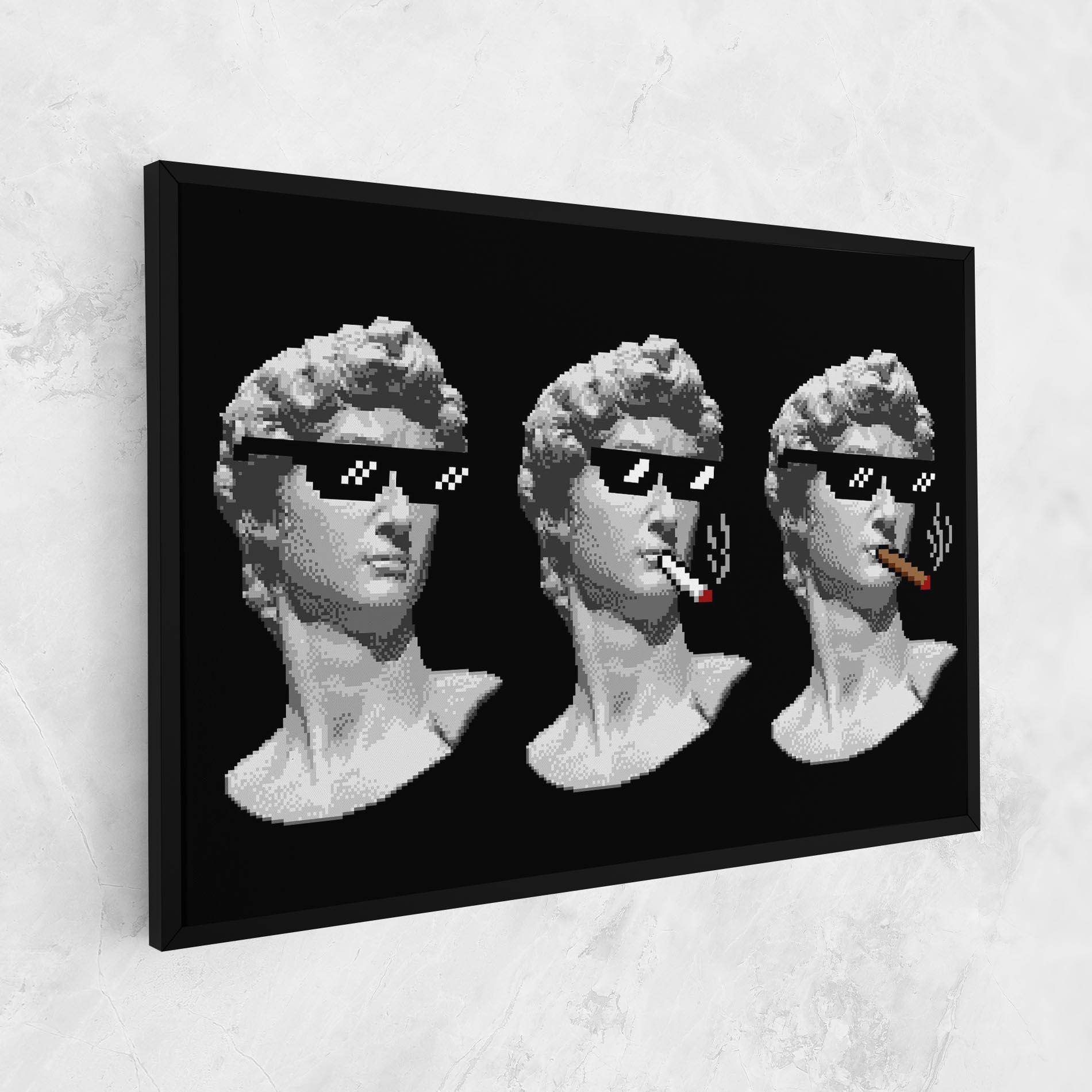 Leinwandbild Statue Smoking mockup 1