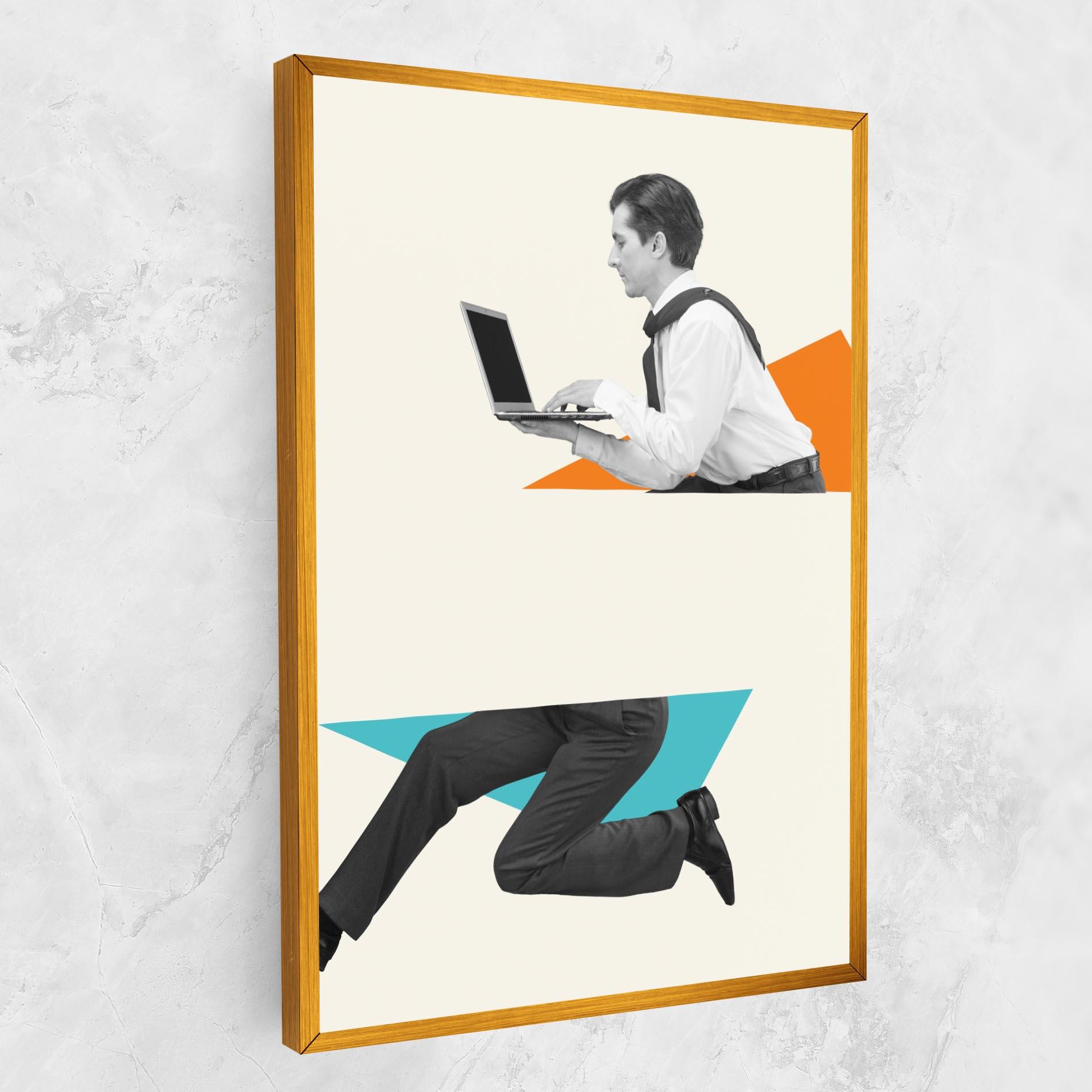 Leinwandbild Businessman Collage mockup 1