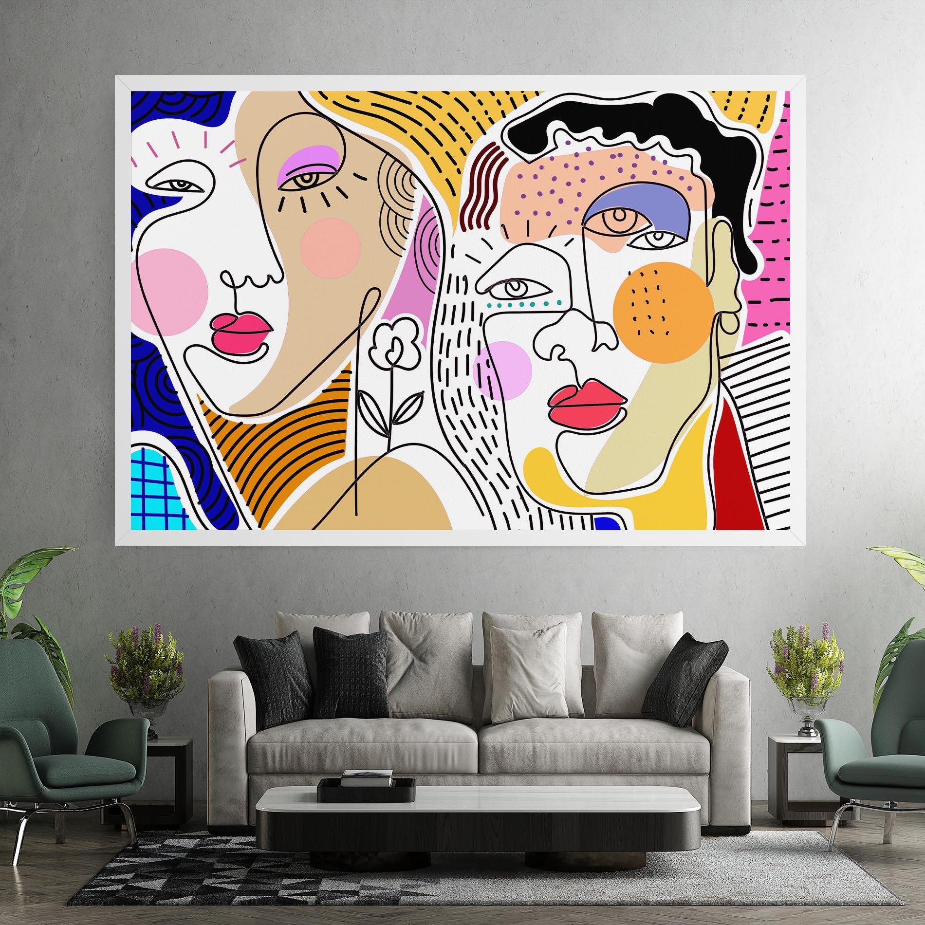 Leinwandbild Abstract Eye Face mockup 7