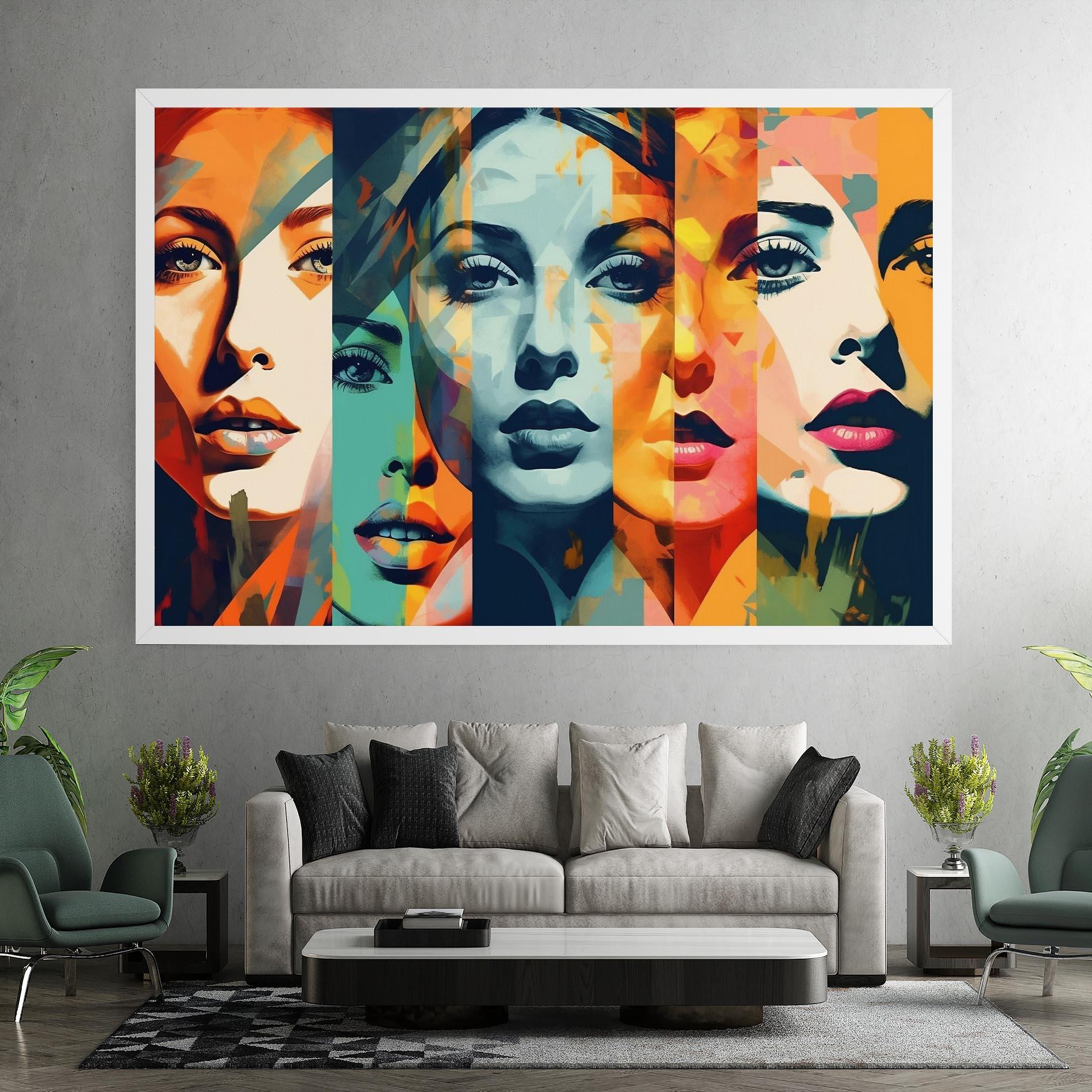 Leinwandbild Abstract Face Collage mockup 7