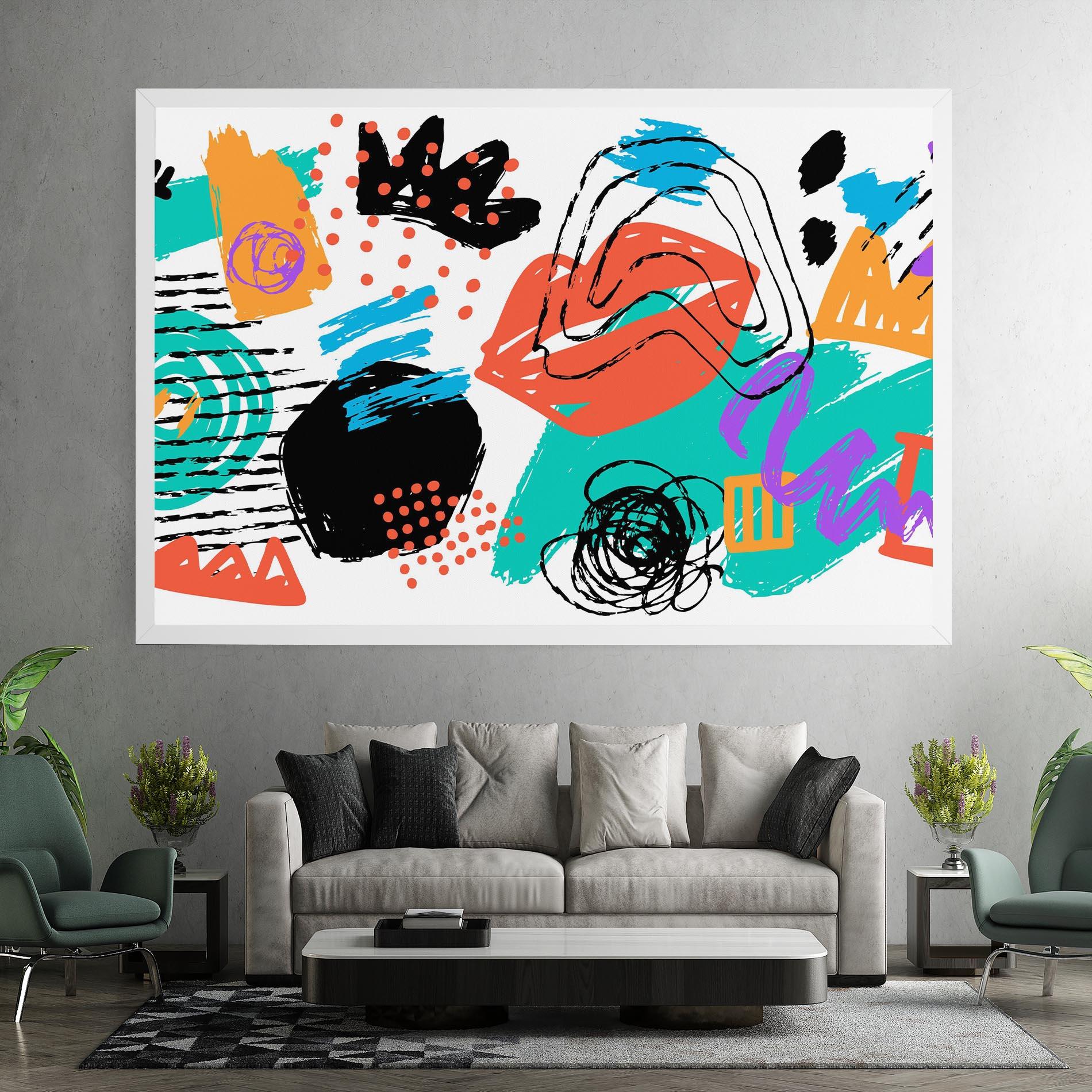 Leinwandbild Drawing Collage Art mockup 7