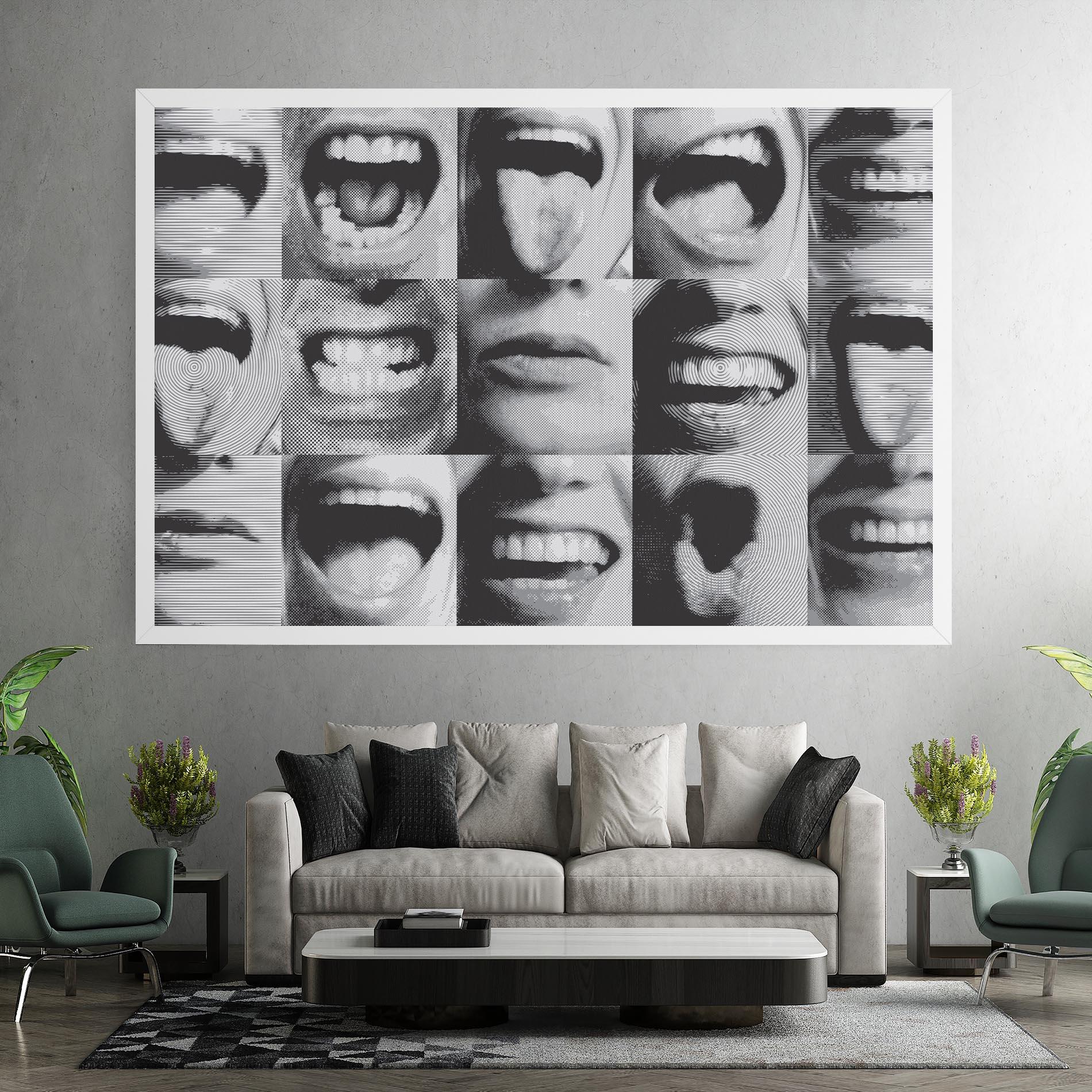 Leinwandbild Grey Mouth Collage mockup 7