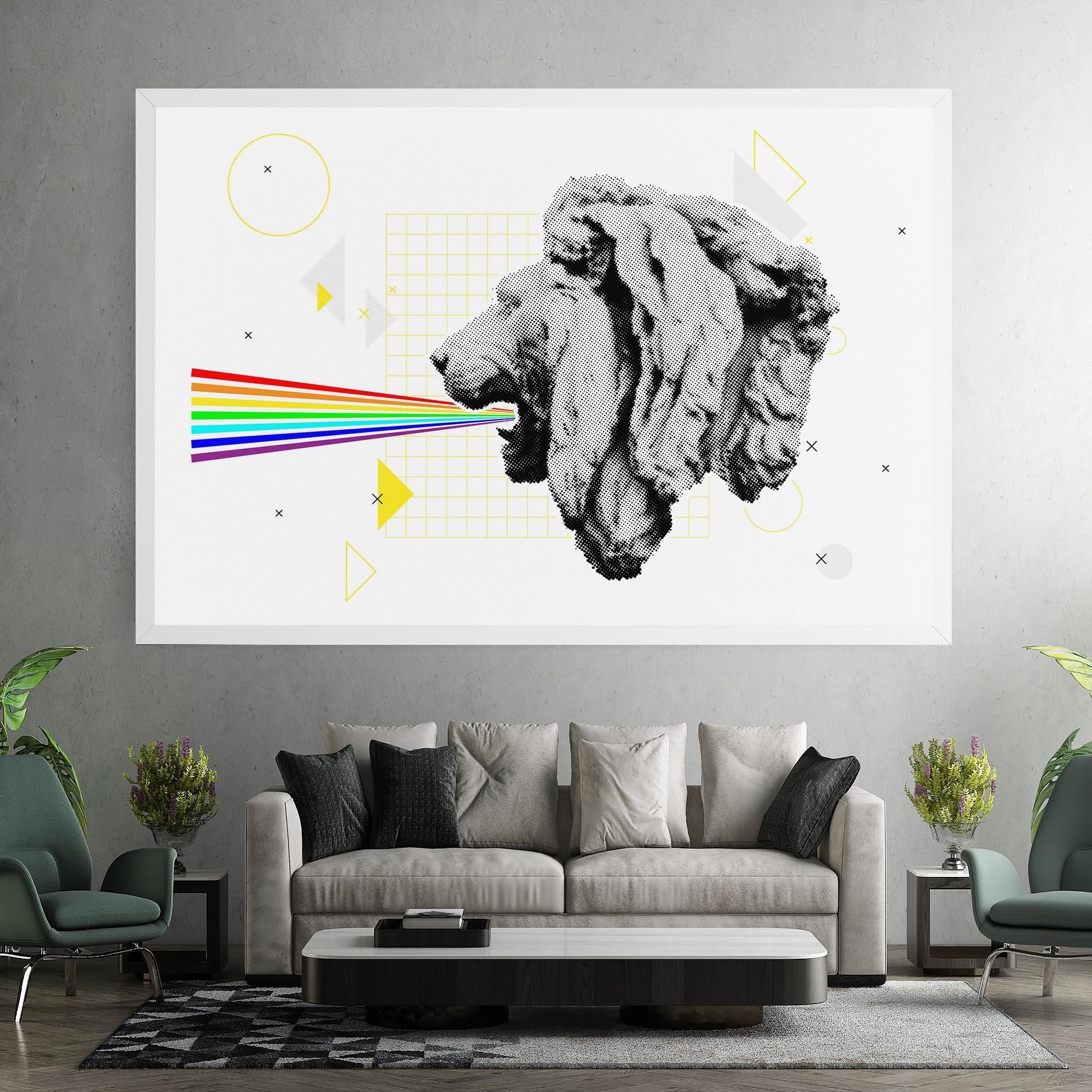 Leinwandbild Lion Collage mockup 7