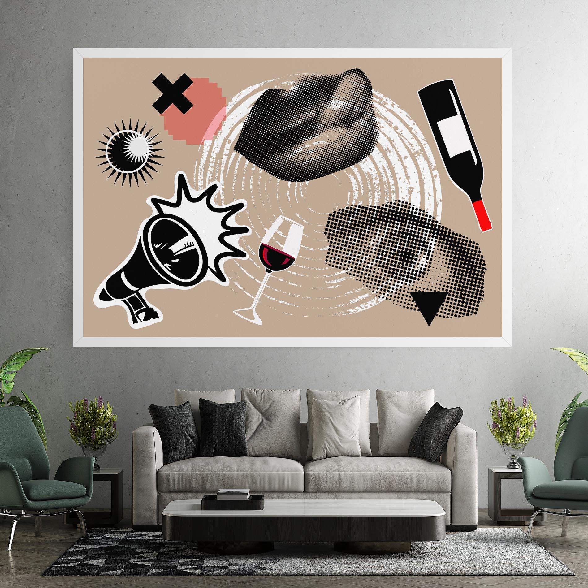 Leinwandbild Lips Mouth Collage mockup 7