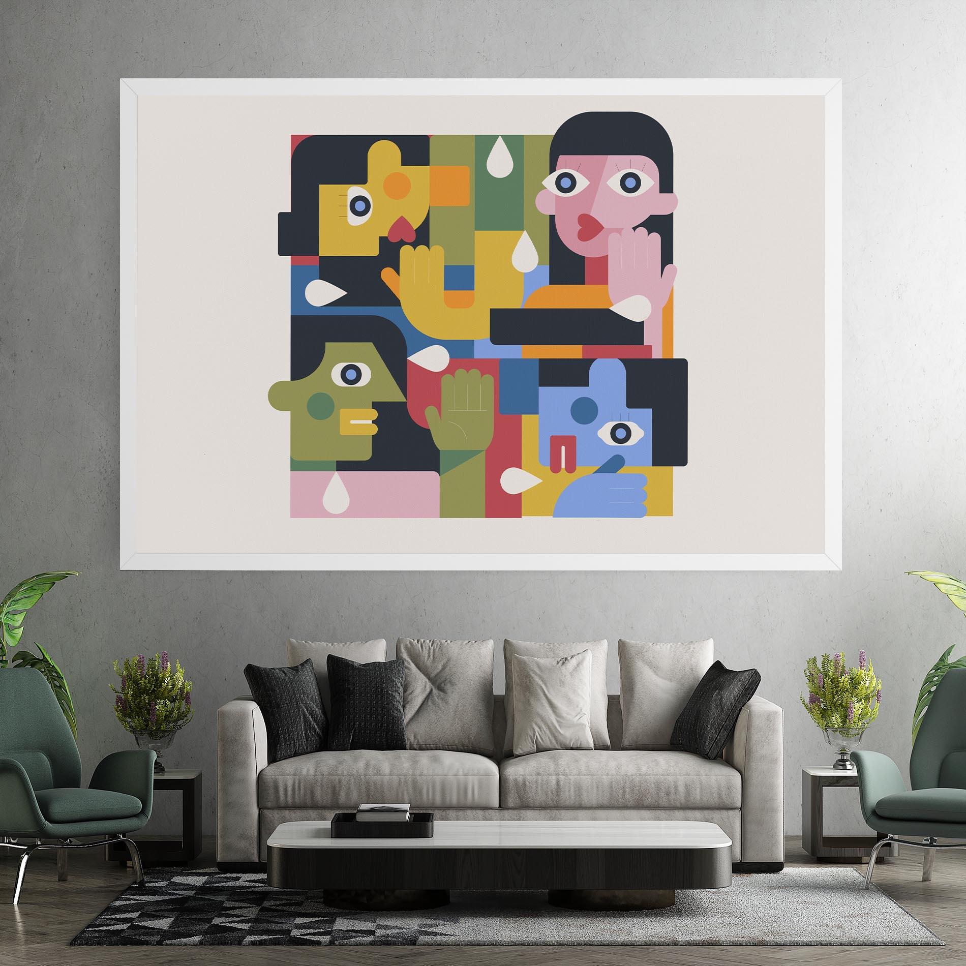 Leinwandbild Minimal People Collage mockup 7