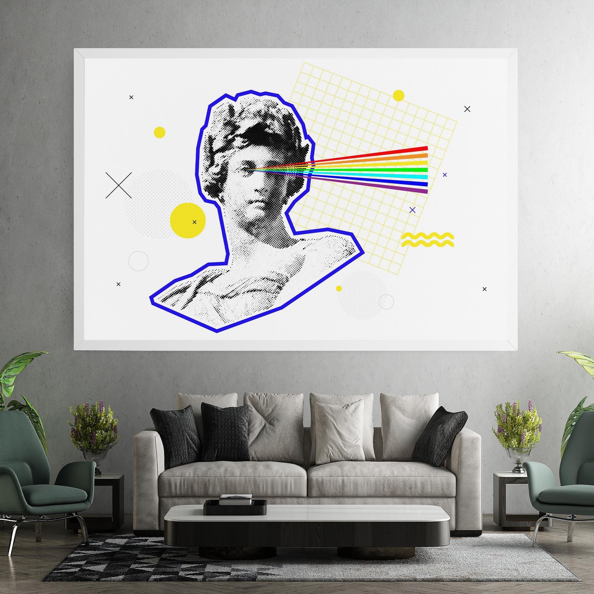 Leinwandbild Rainbow Statue mockup 7
