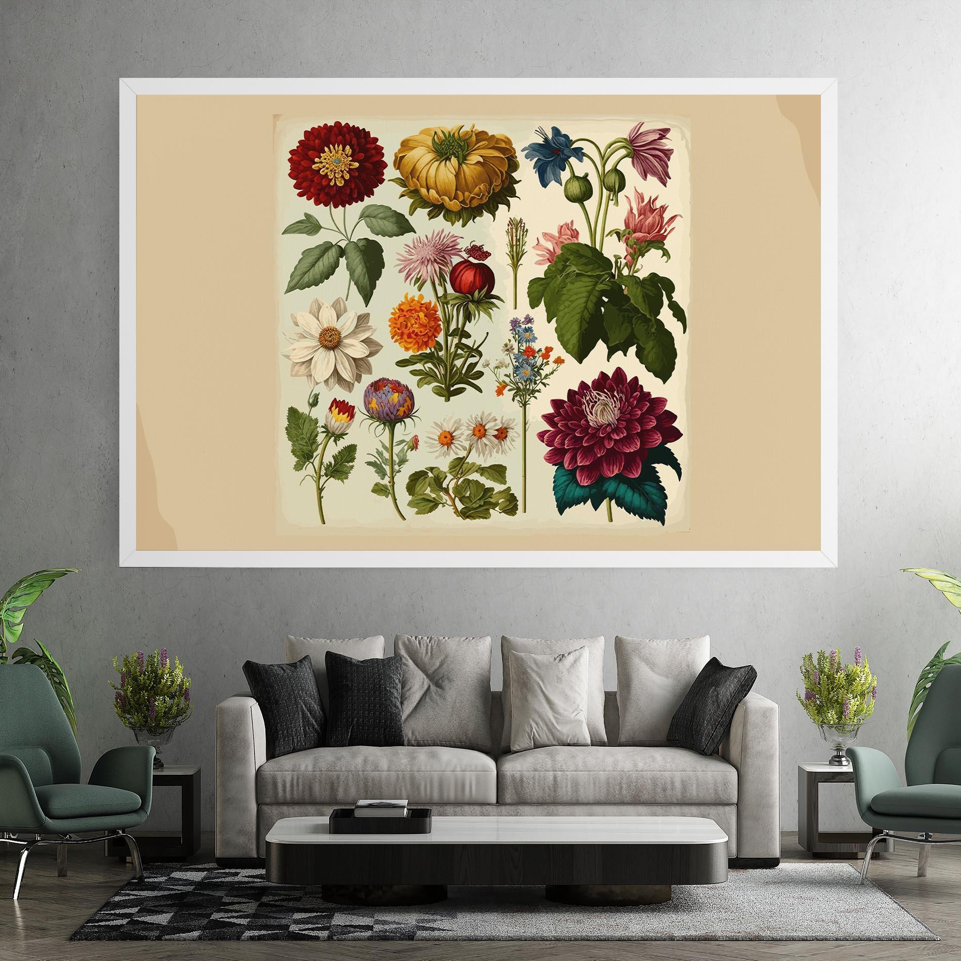 Leinwandbild Vintage Botanical mockup 7