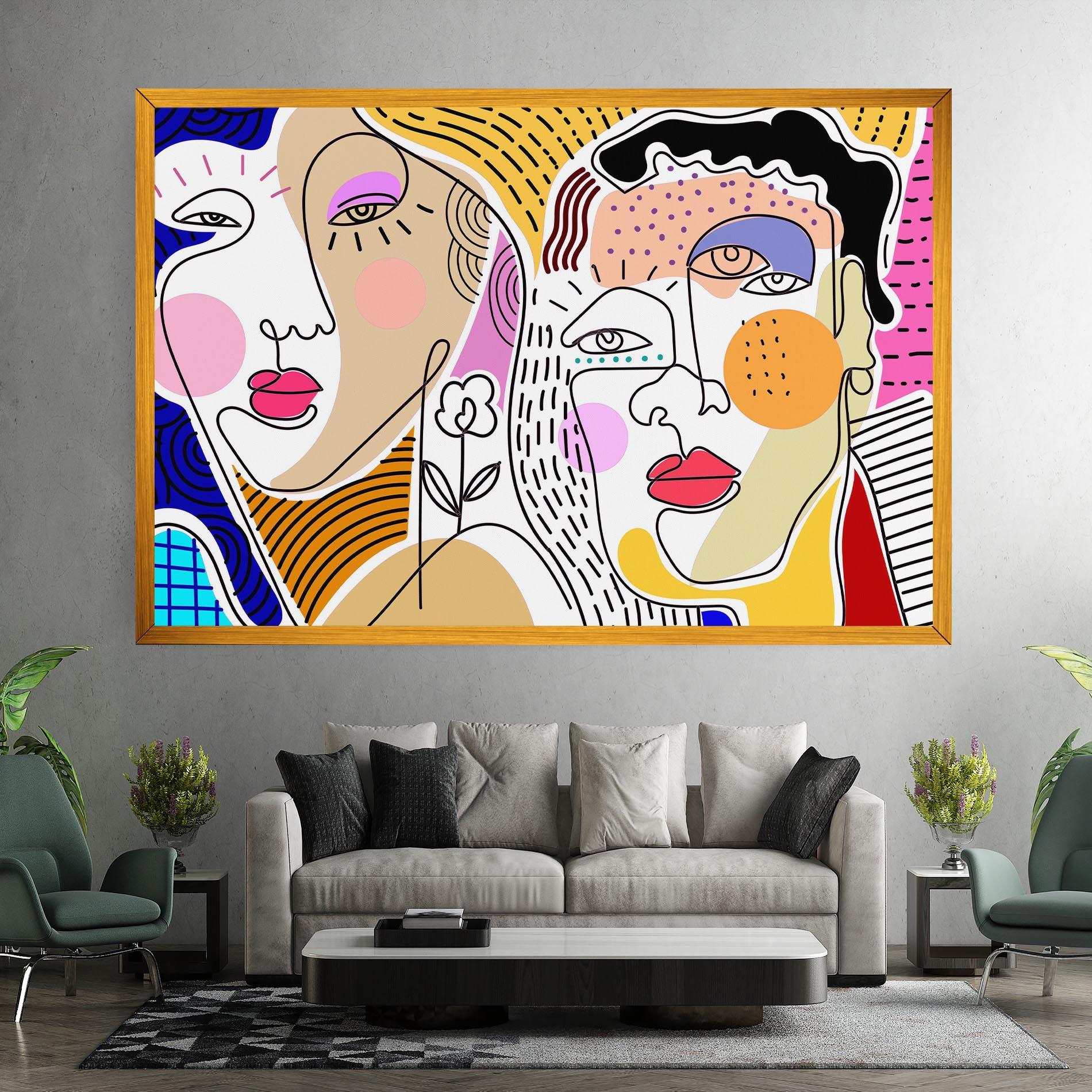 Leinwandbild Abstract Eye Face mockup 7