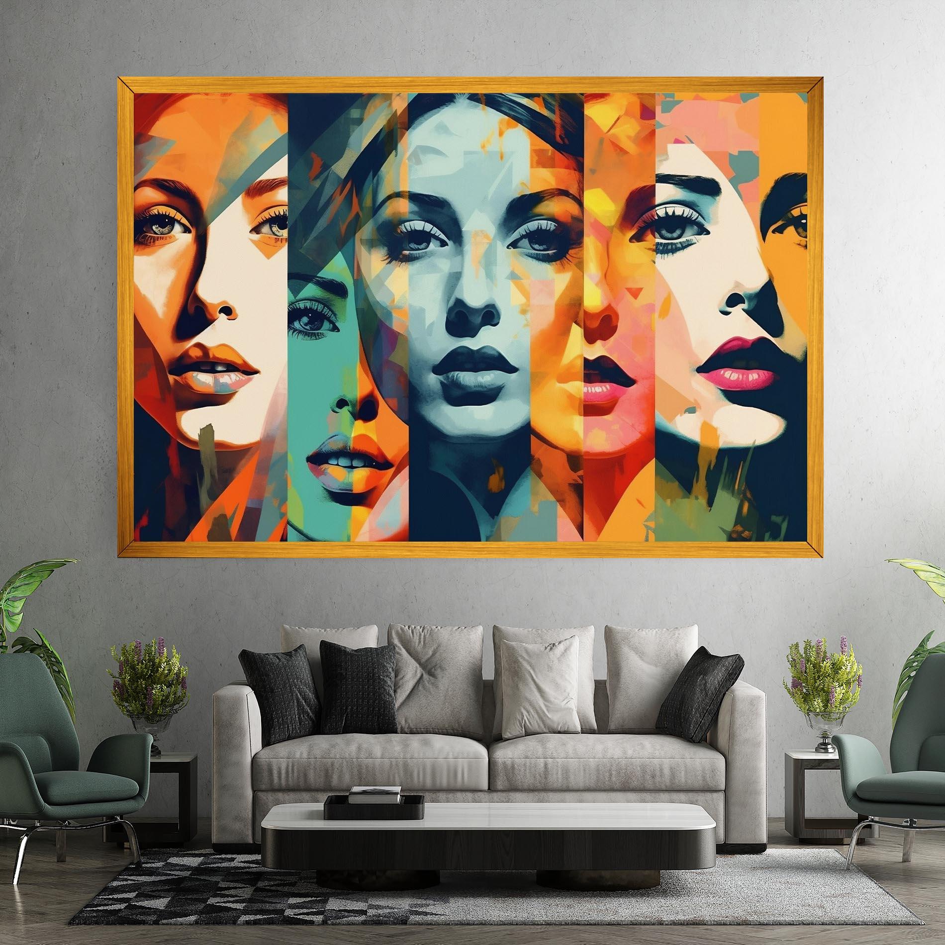 Leinwandbild Abstract Face Collage mockup 7