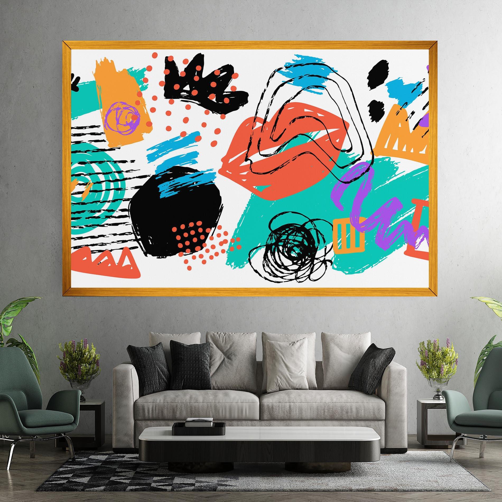 Leinwandbild Drawing Collage Art mockup 7