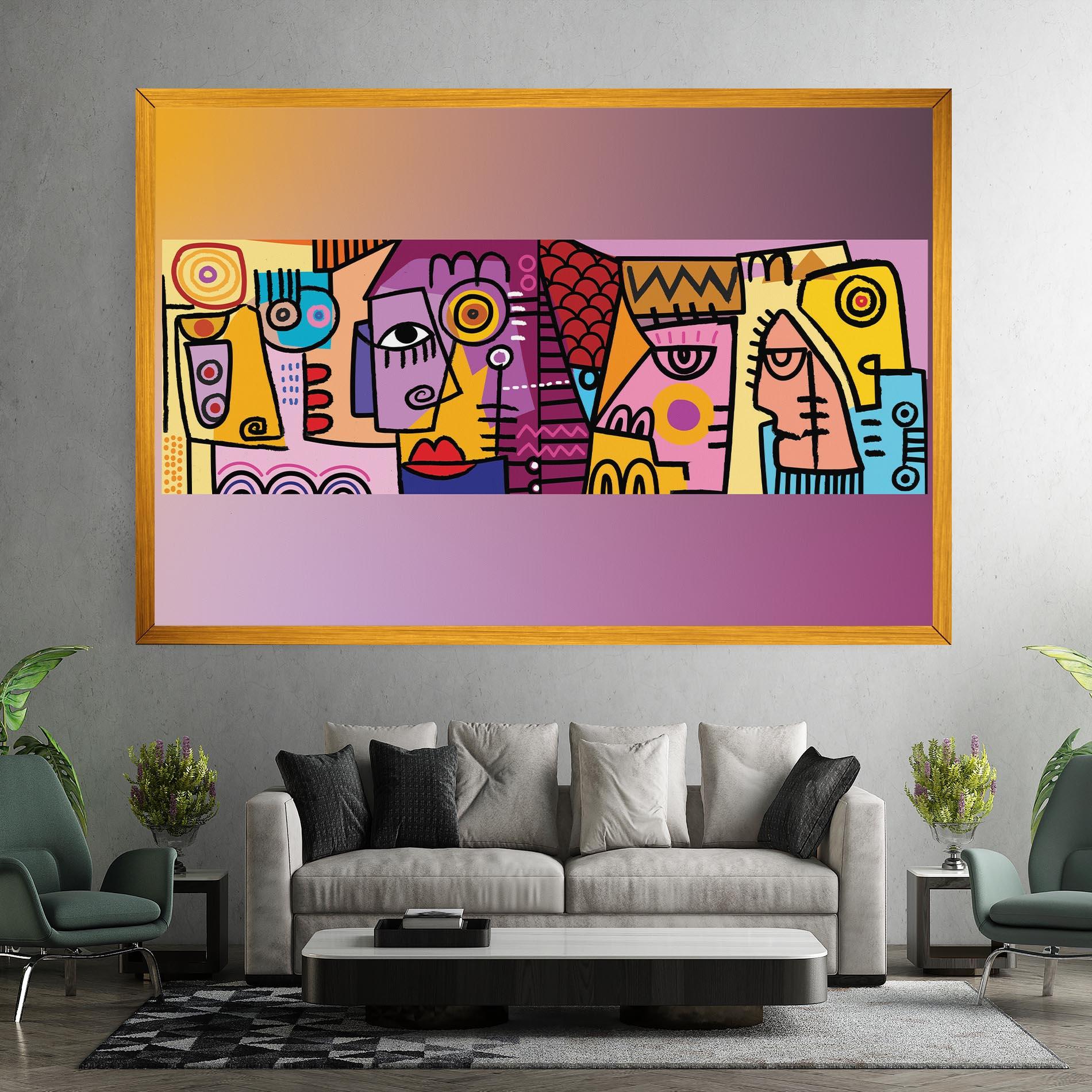 Leinwandbild Face Group Purple mockup 7