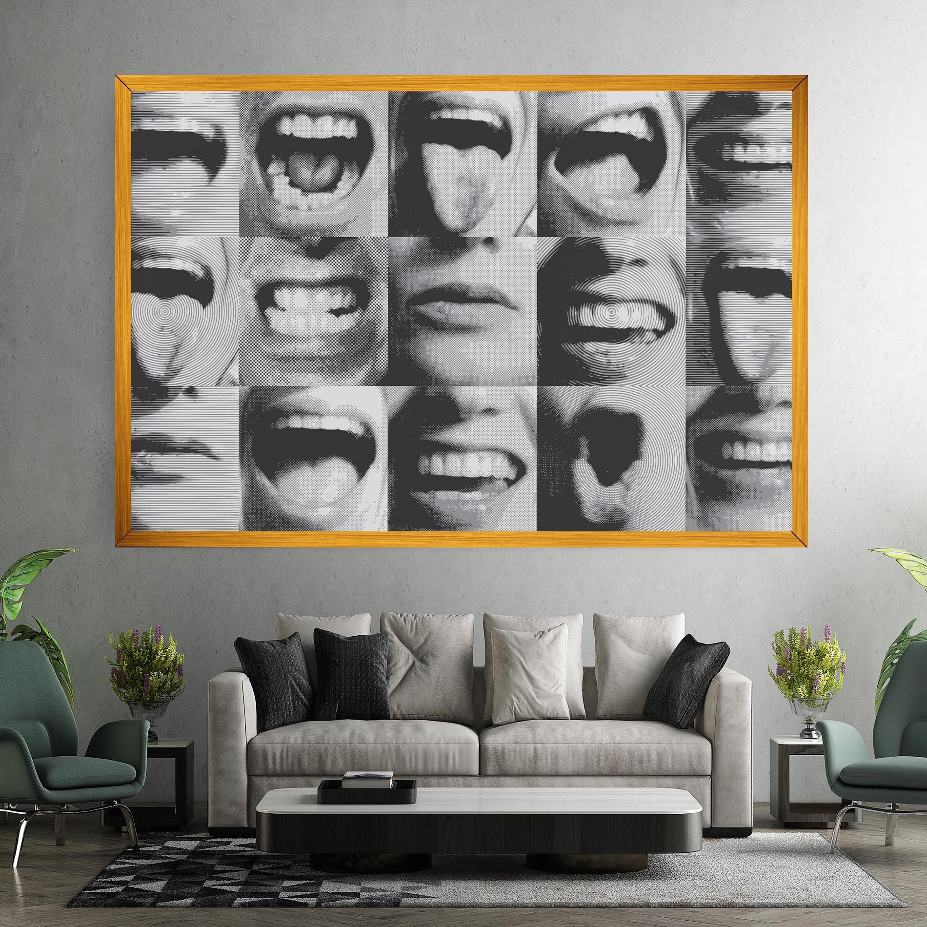 Leinwandbild Grey Mouth Collage mockup 7