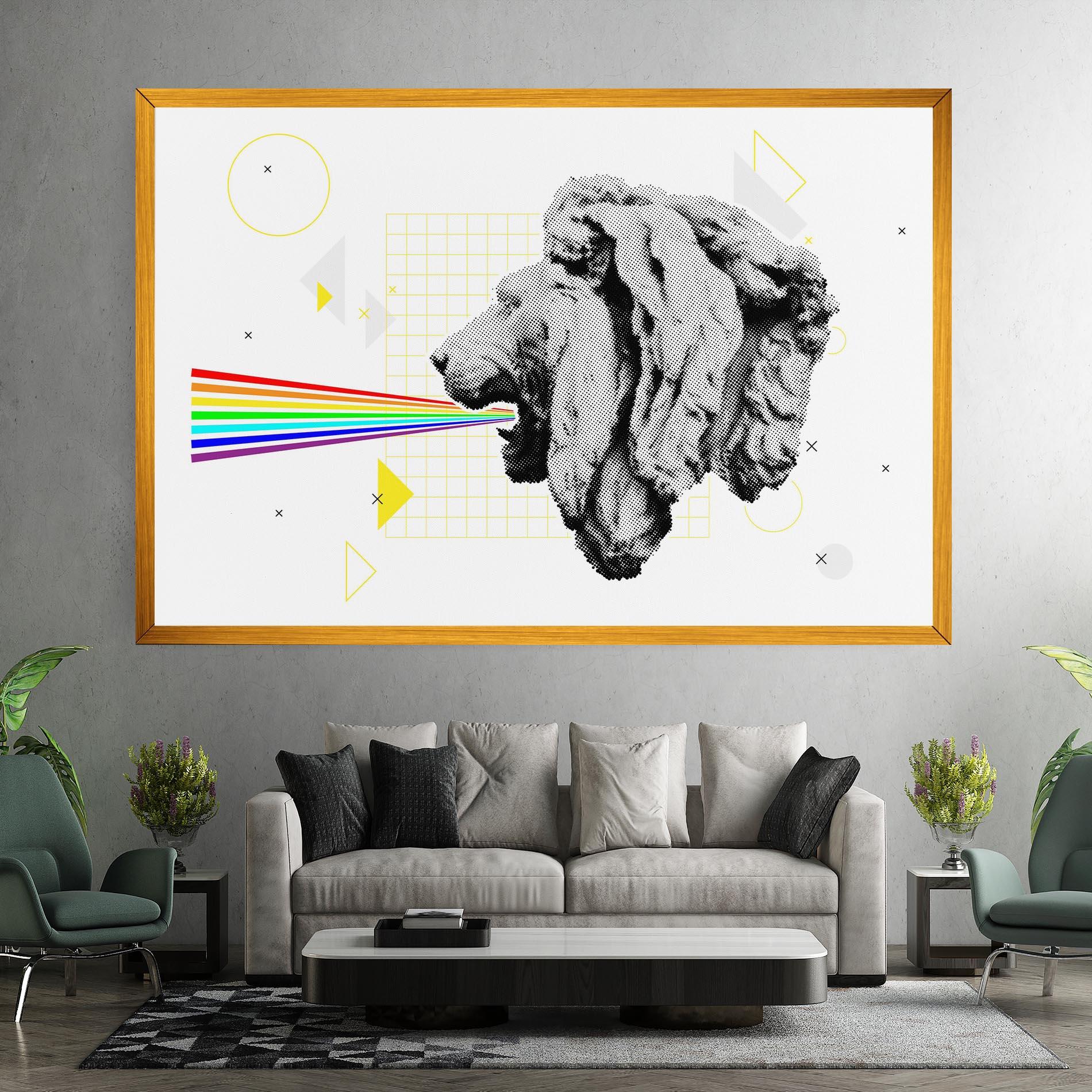 Leinwandbild Lion Collage mockup 7
