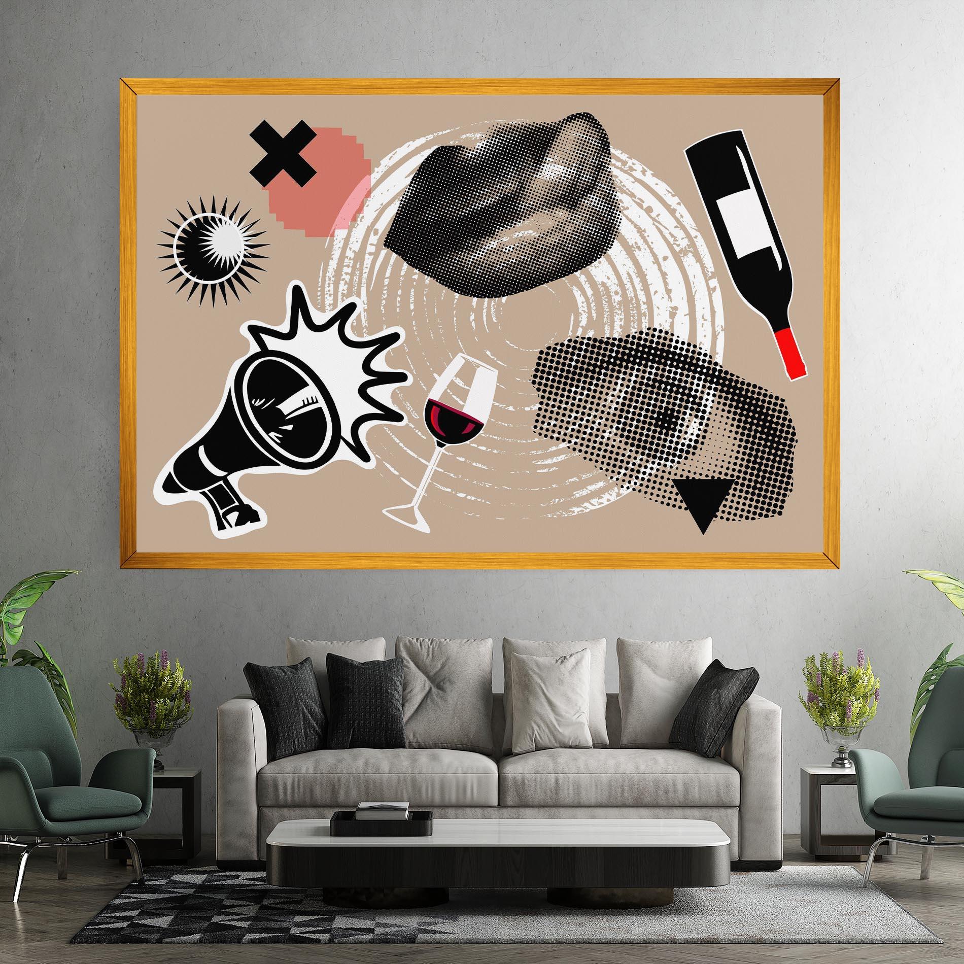 Leinwandbild Lips Mouth Collage mockup 7