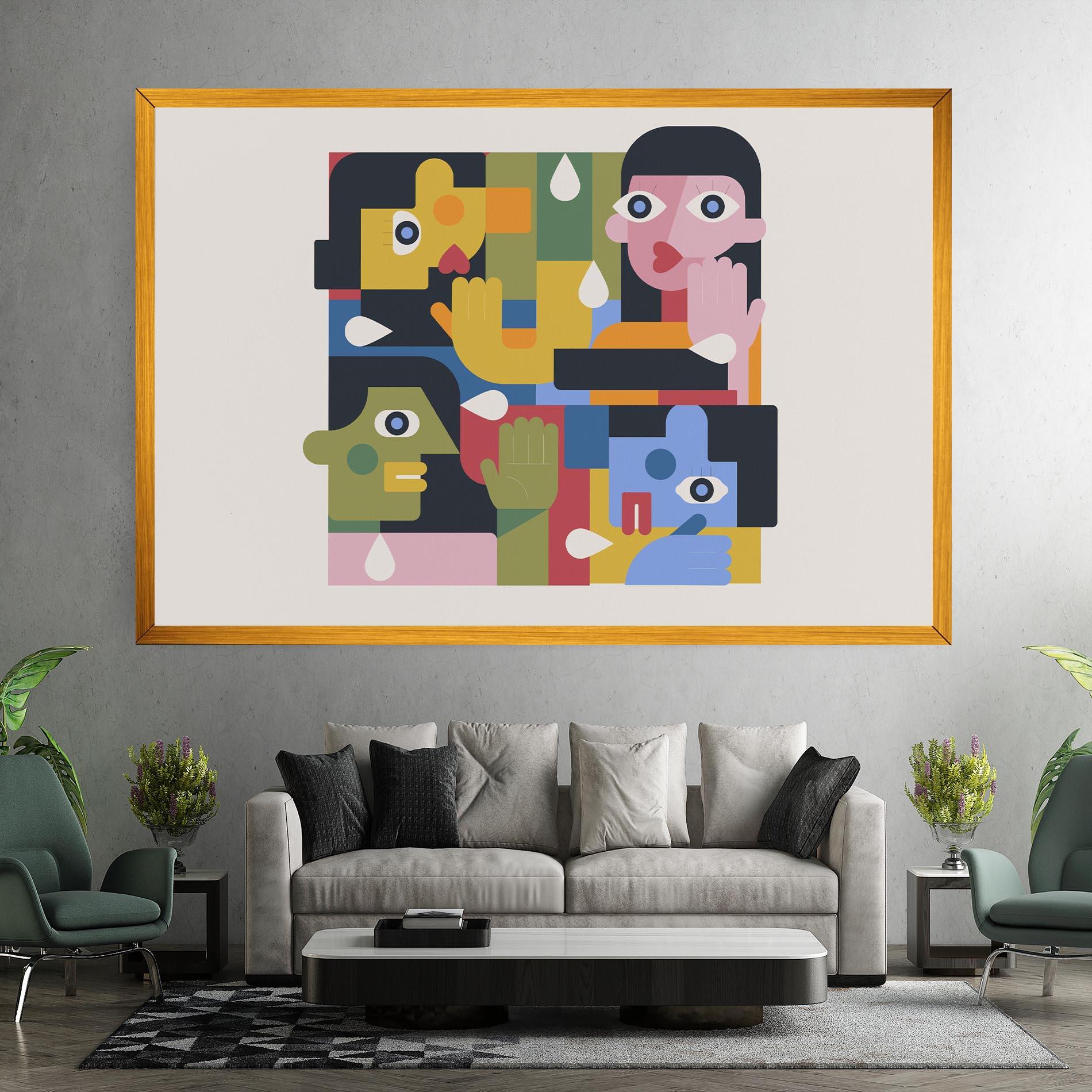 Leinwandbild Minimal People Collage mockup 7