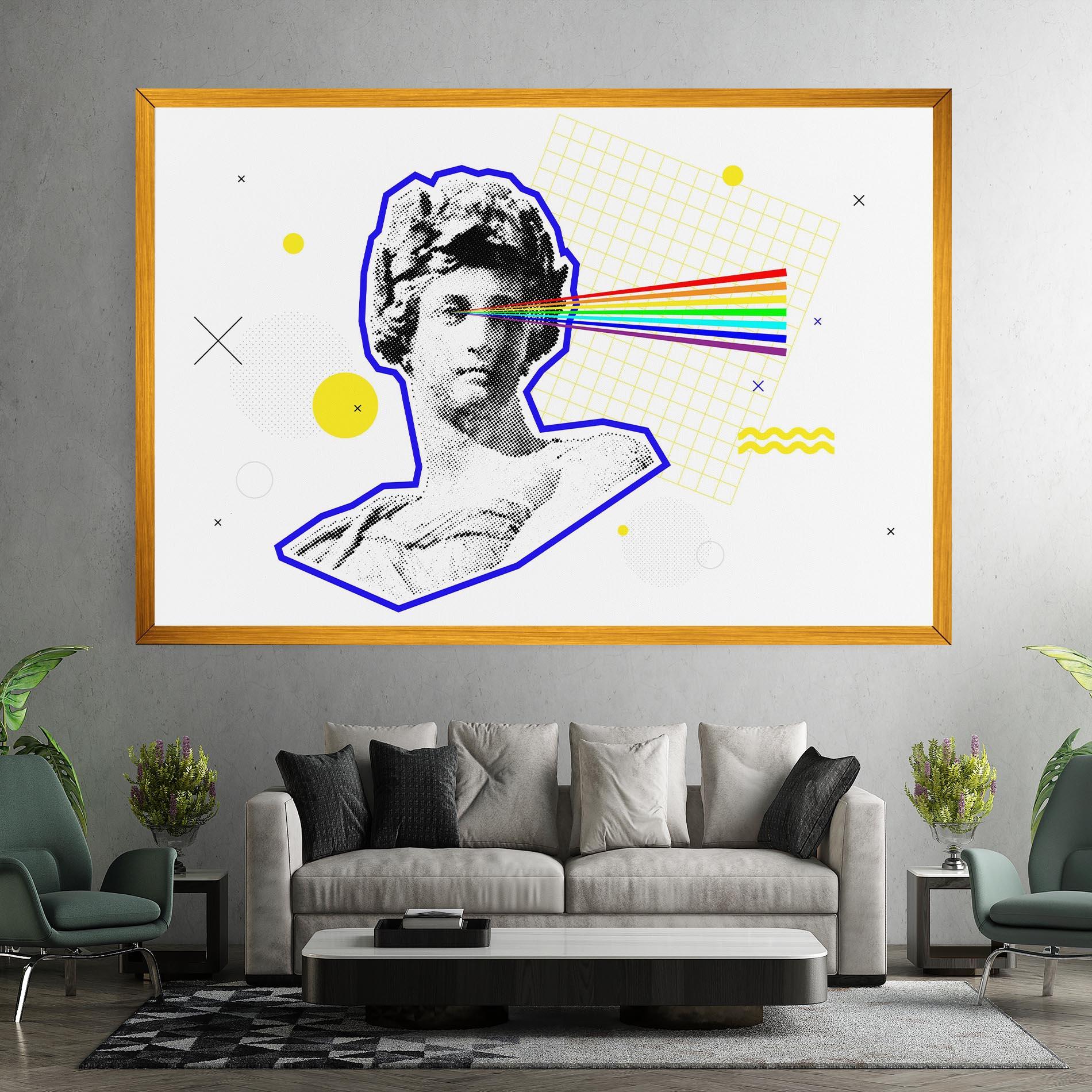 Leinwandbild Rainbow Statue mockup 7
