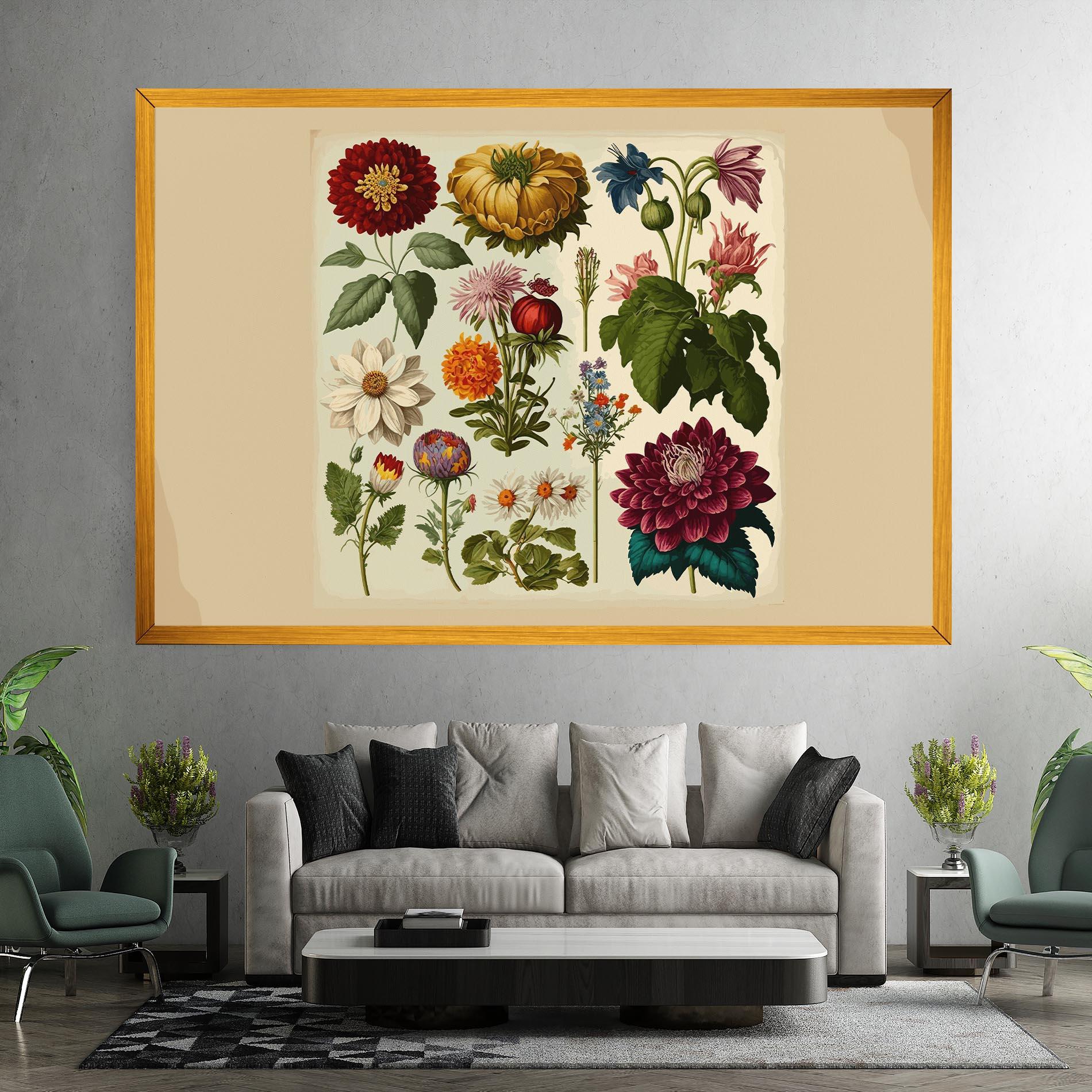 Leinwandbild Vintage Botanical mockup 7