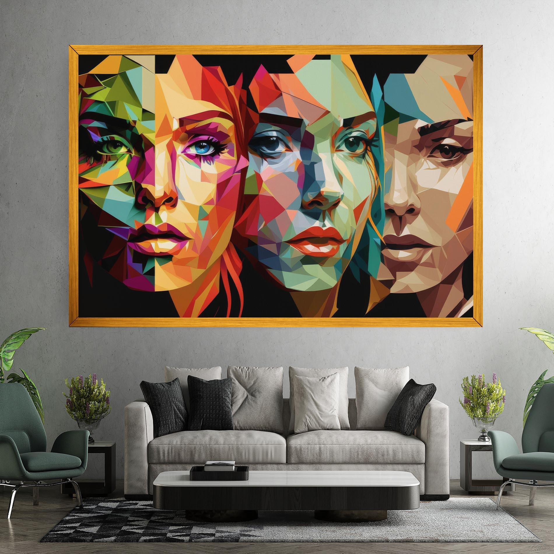 Leinwandbild Women Face Collage mockup 7