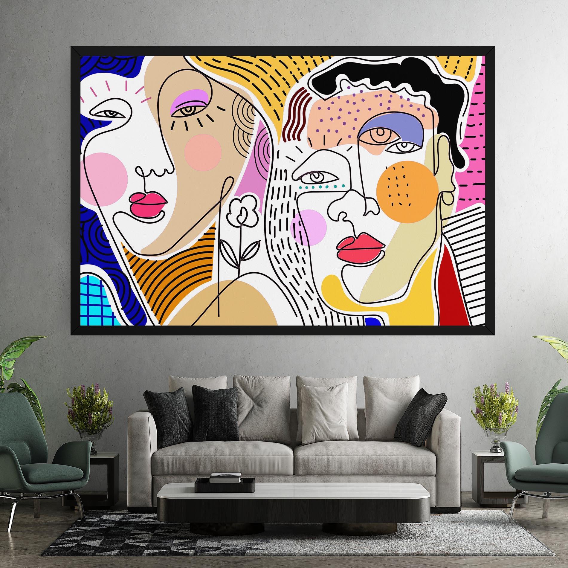 Leinwandbild Abstract Eye Face mockup 7