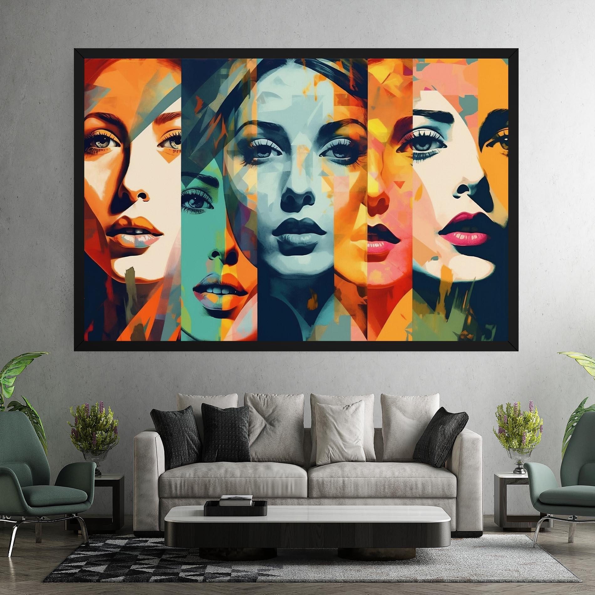 Leinwandbild Abstract Face Collage mockup 7