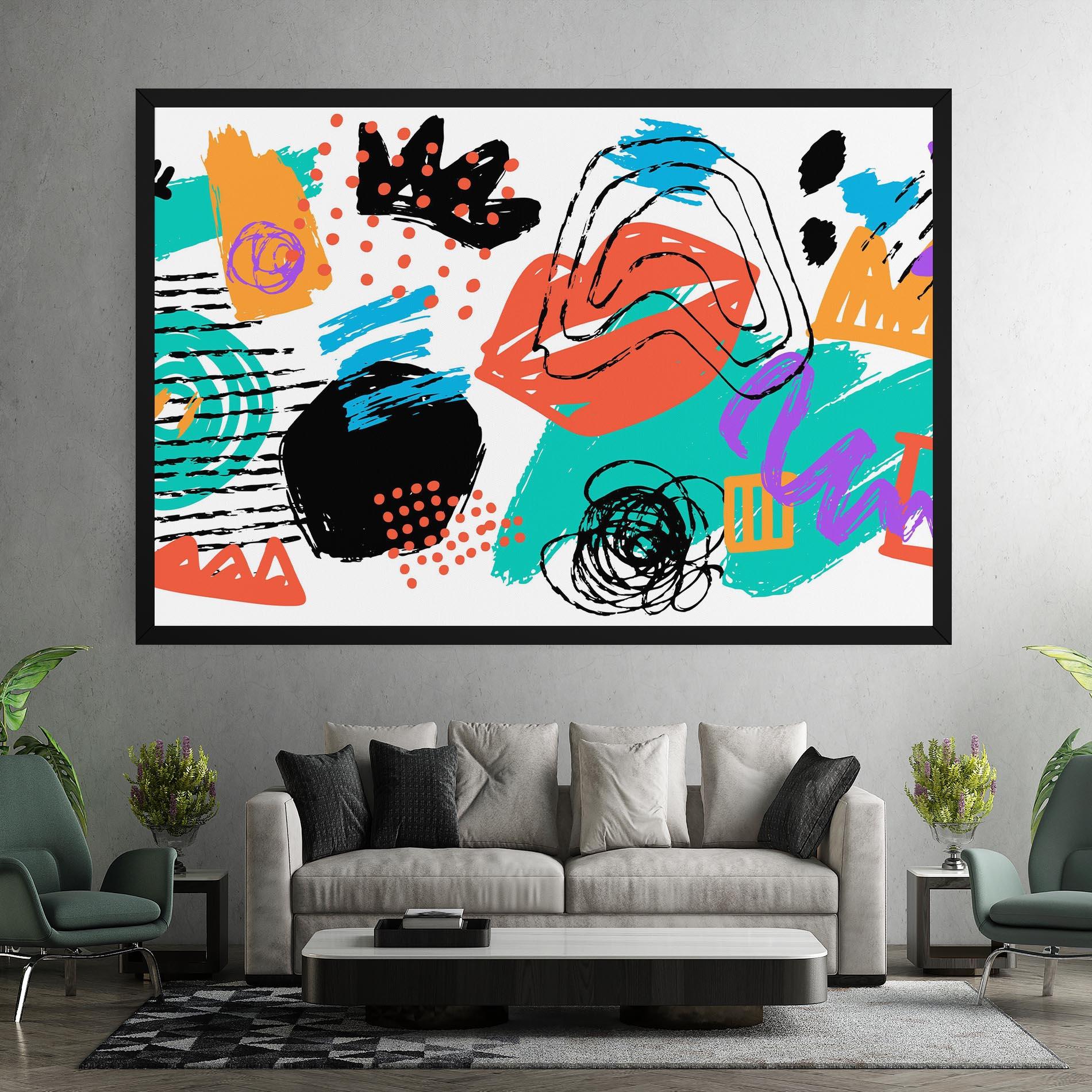 Leinwandbild Drawing Collage Art mockup 7