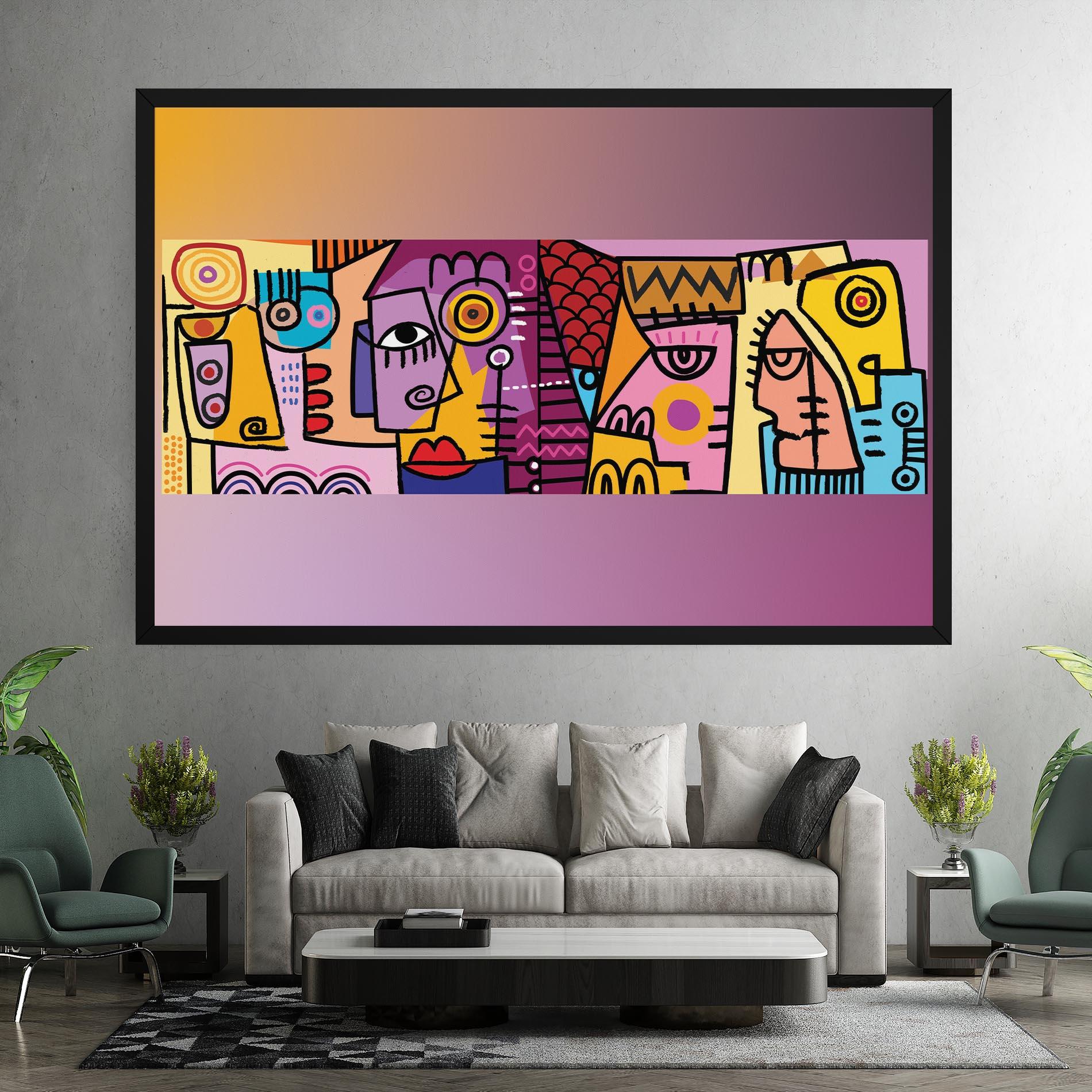 Leinwandbild Face Group Purple mockup 7