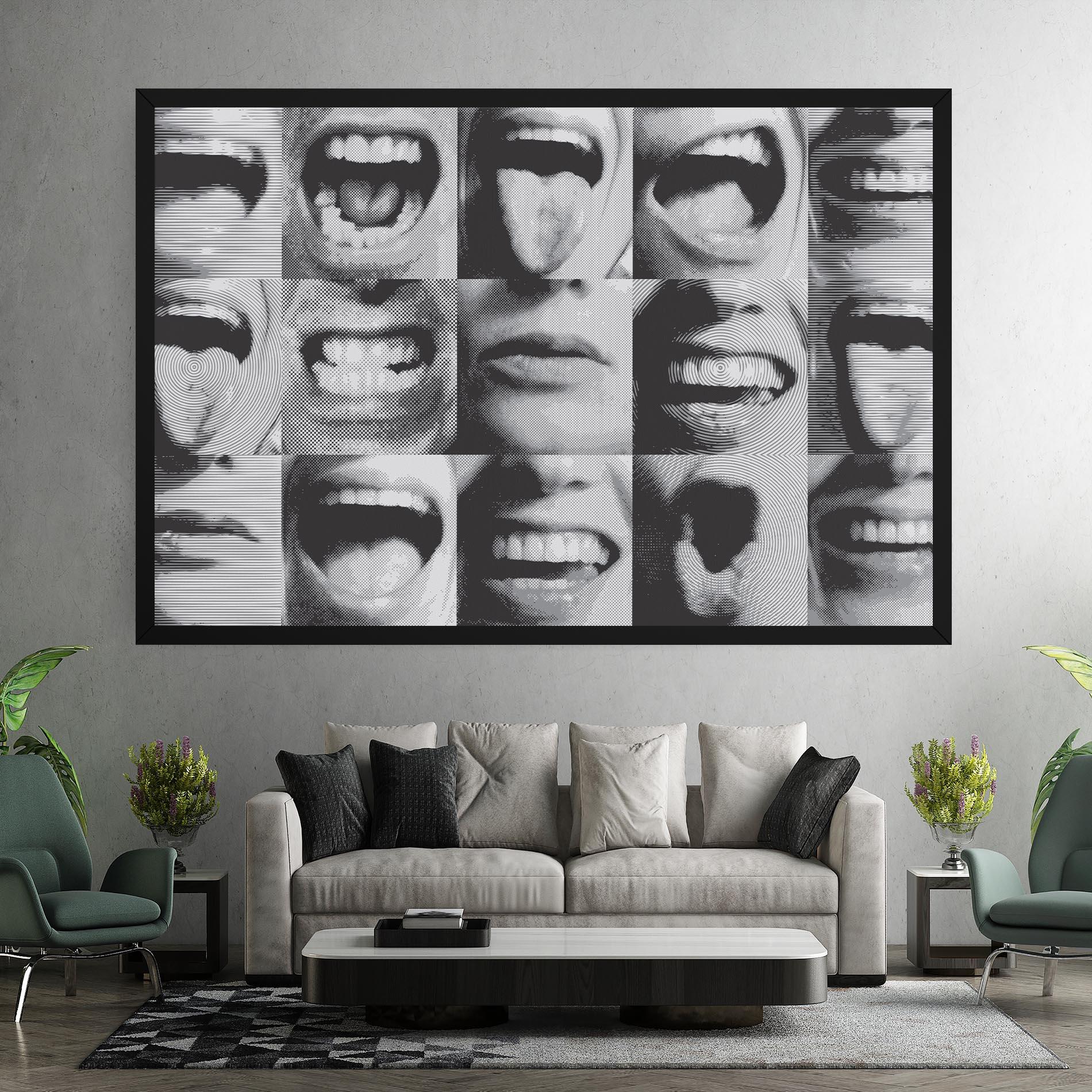 Leinwandbild Grey Mouth Collage mockup 7