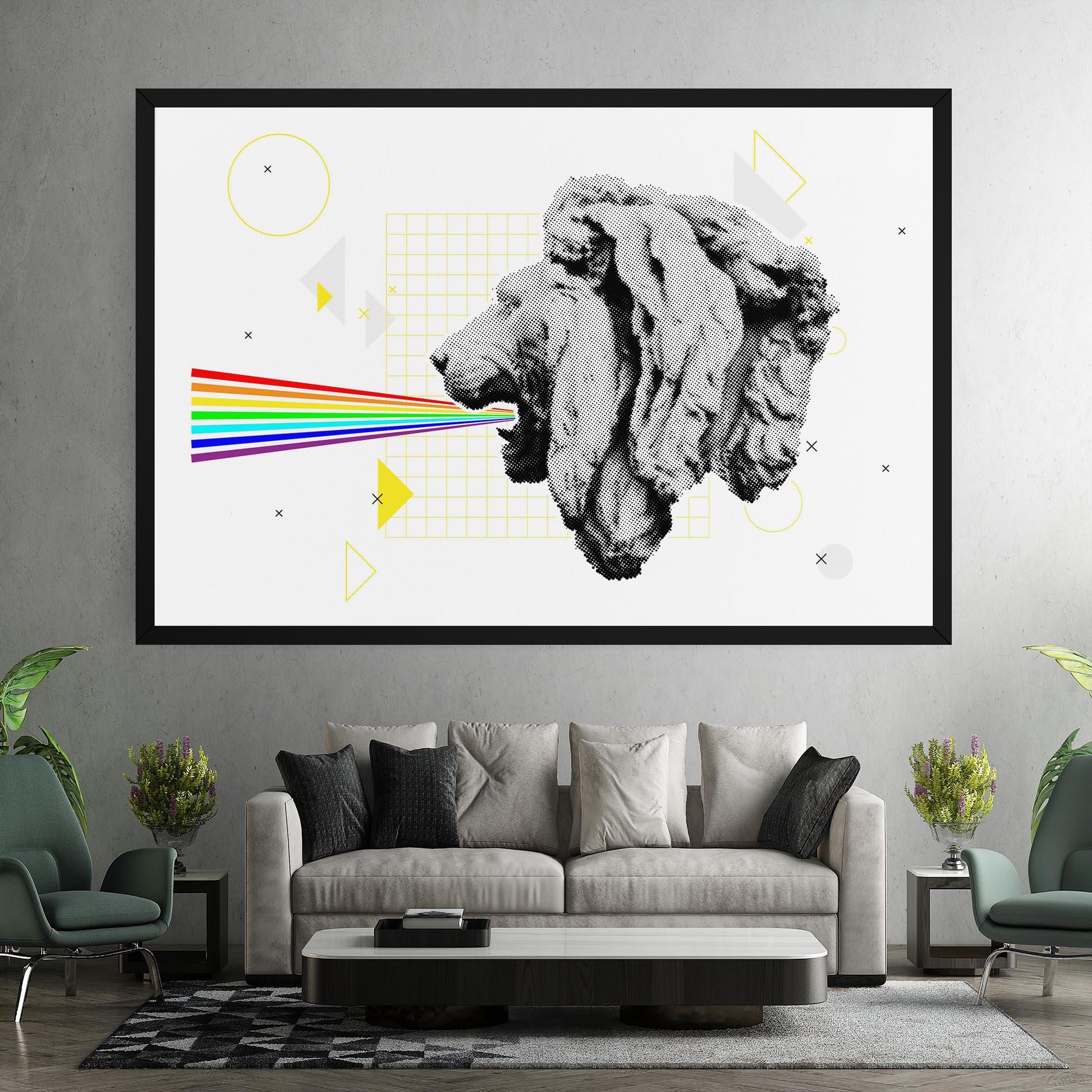 Leinwandbild Lion Collage mockup 7