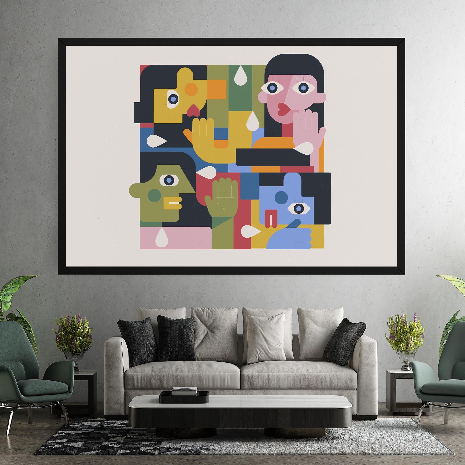 Leinwandbild Minimal People Collage mockup 7